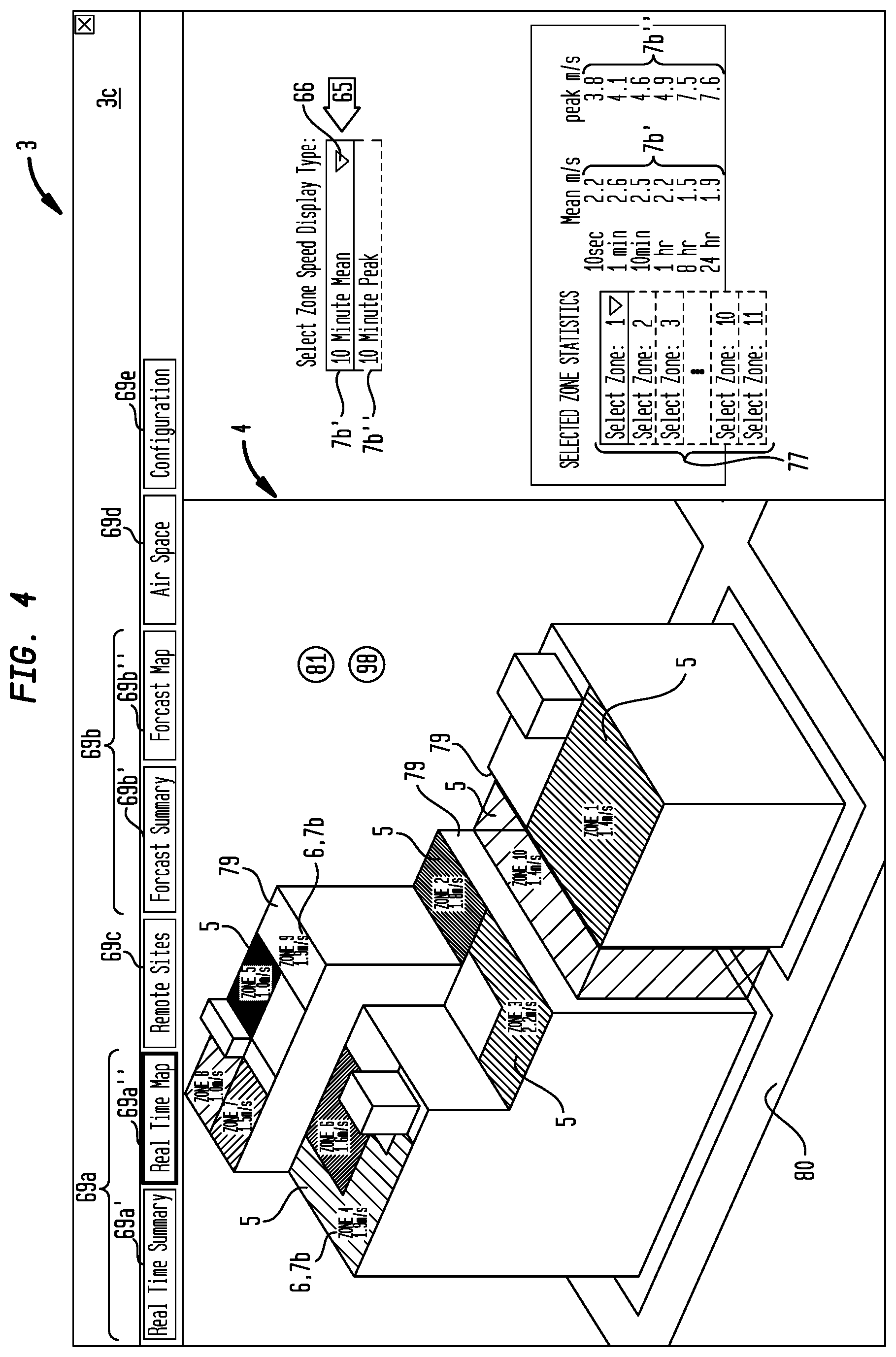 Patent US12099164 Figure 4 – Zone specific airflow condition forecasting system