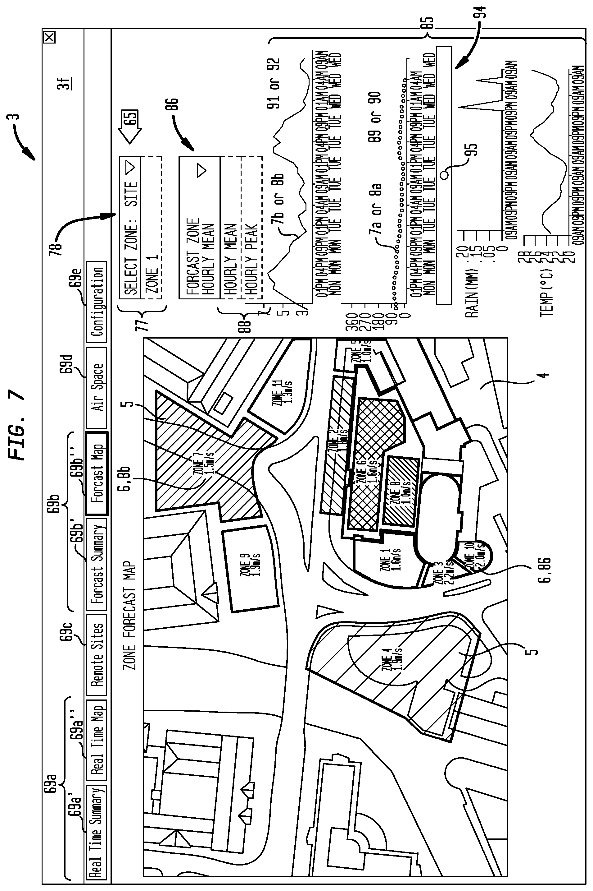 Patent US12099164 Figure 7 – Zone specific airflow condition forecasting system