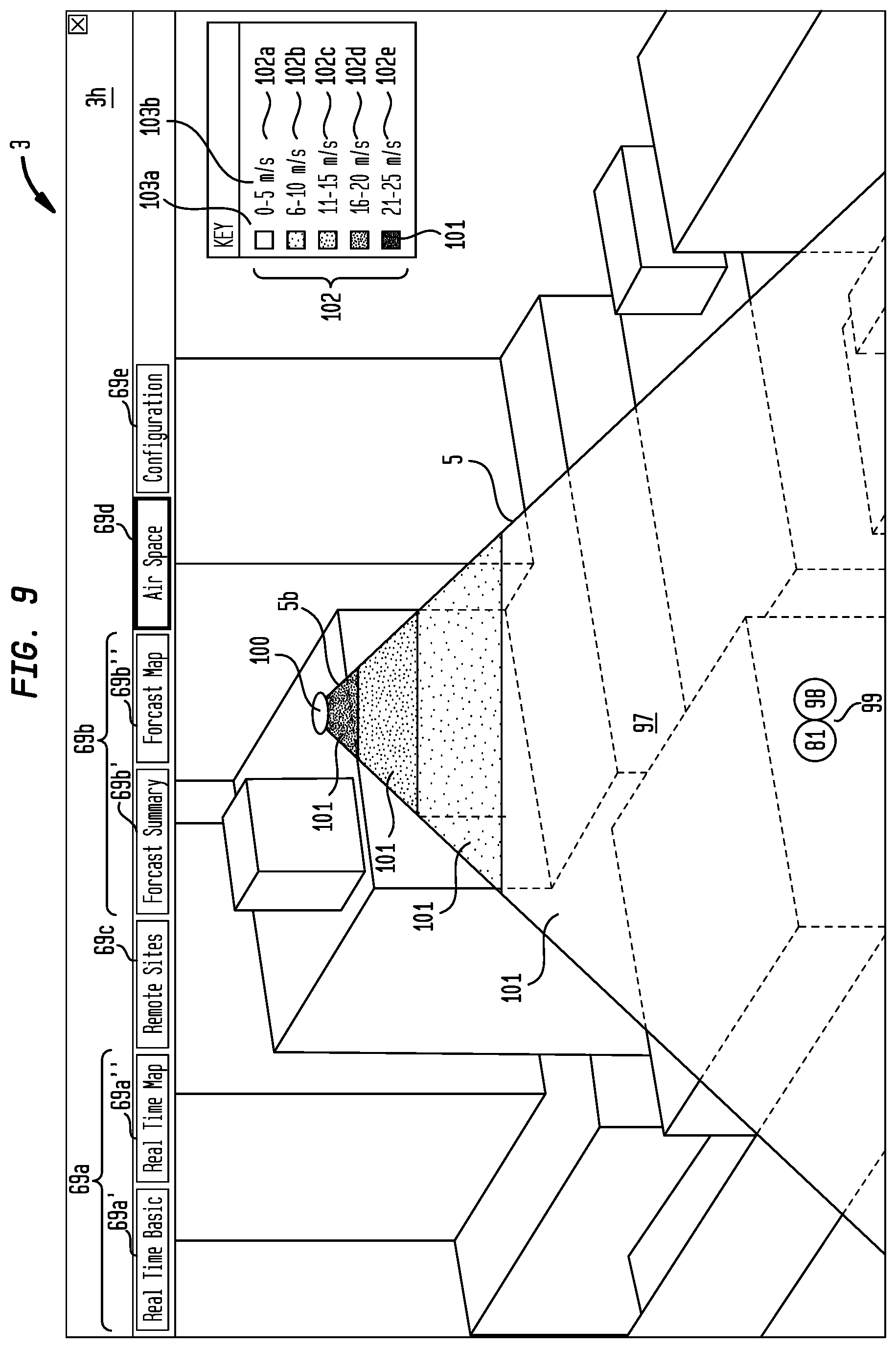 Patent US12099164 Figure 9 – Zone specific airflow condition forecasting system