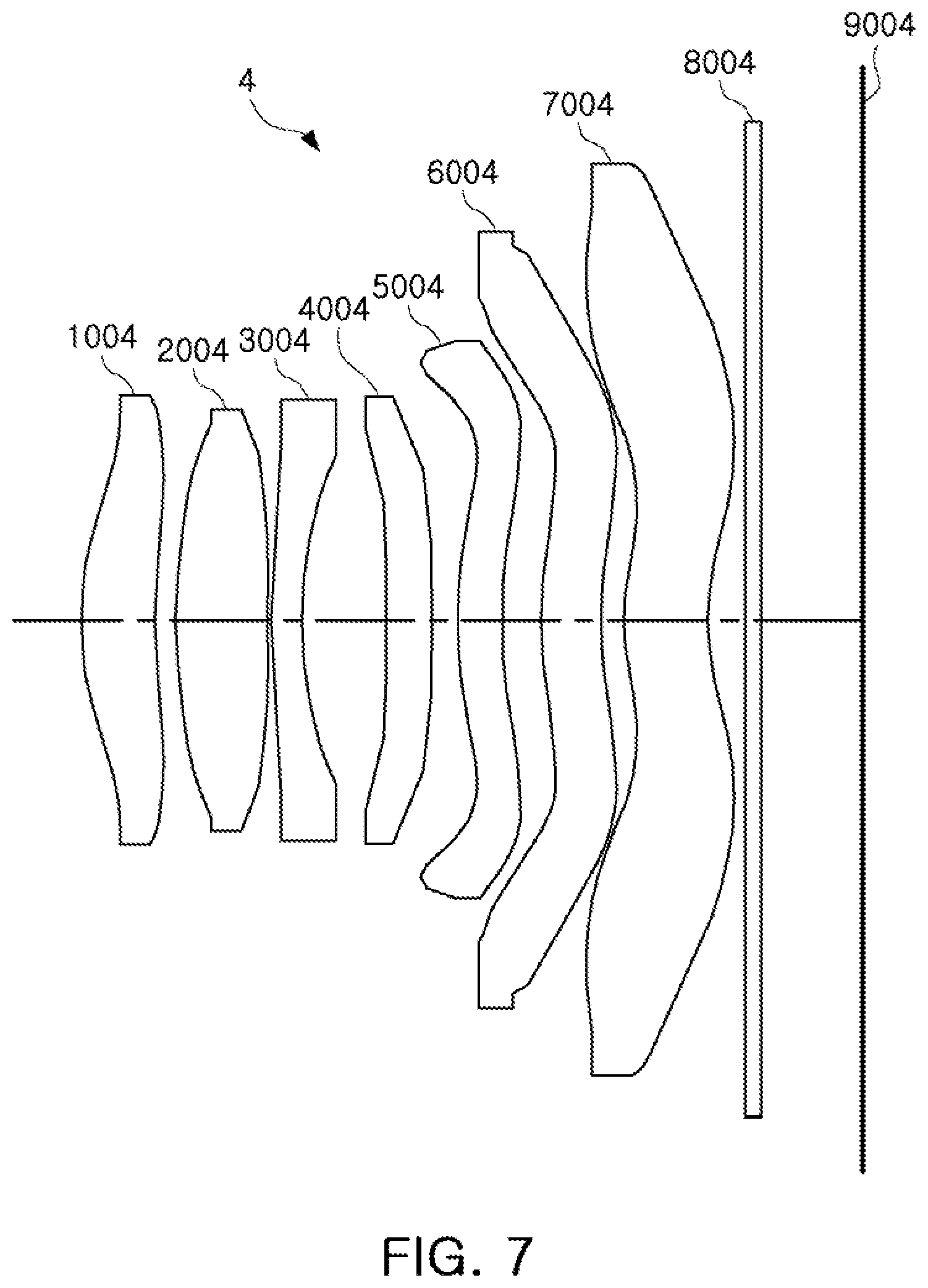 Patent US12099166 Figure 7 – Optical imaging system having seven lenses of various refractive powers