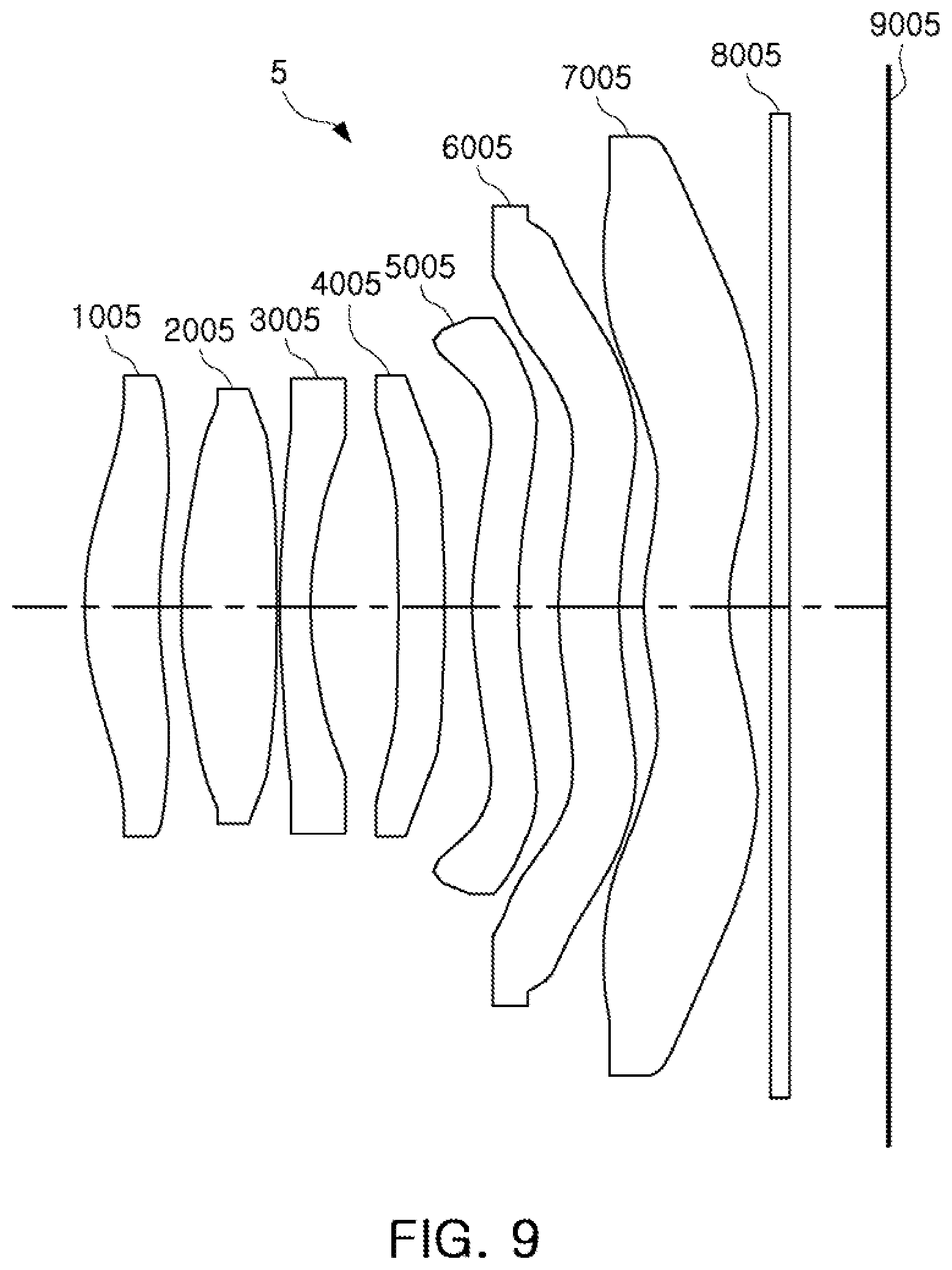 Patent US12099166 Figure 9 – Optical imaging system having seven lenses of various refractive powers