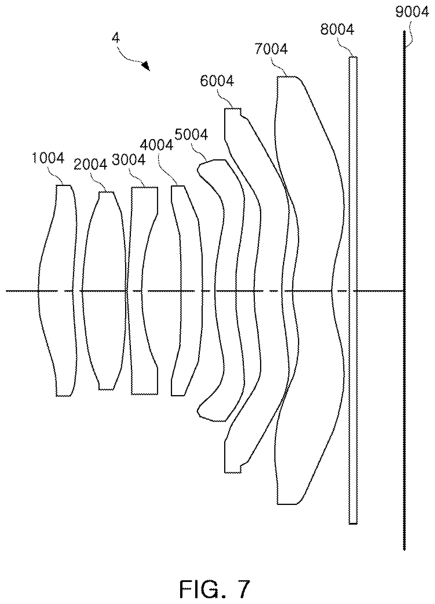 Patent US12099167 Figure 7 – Optical imaging system having seven lenses of various refractive powers