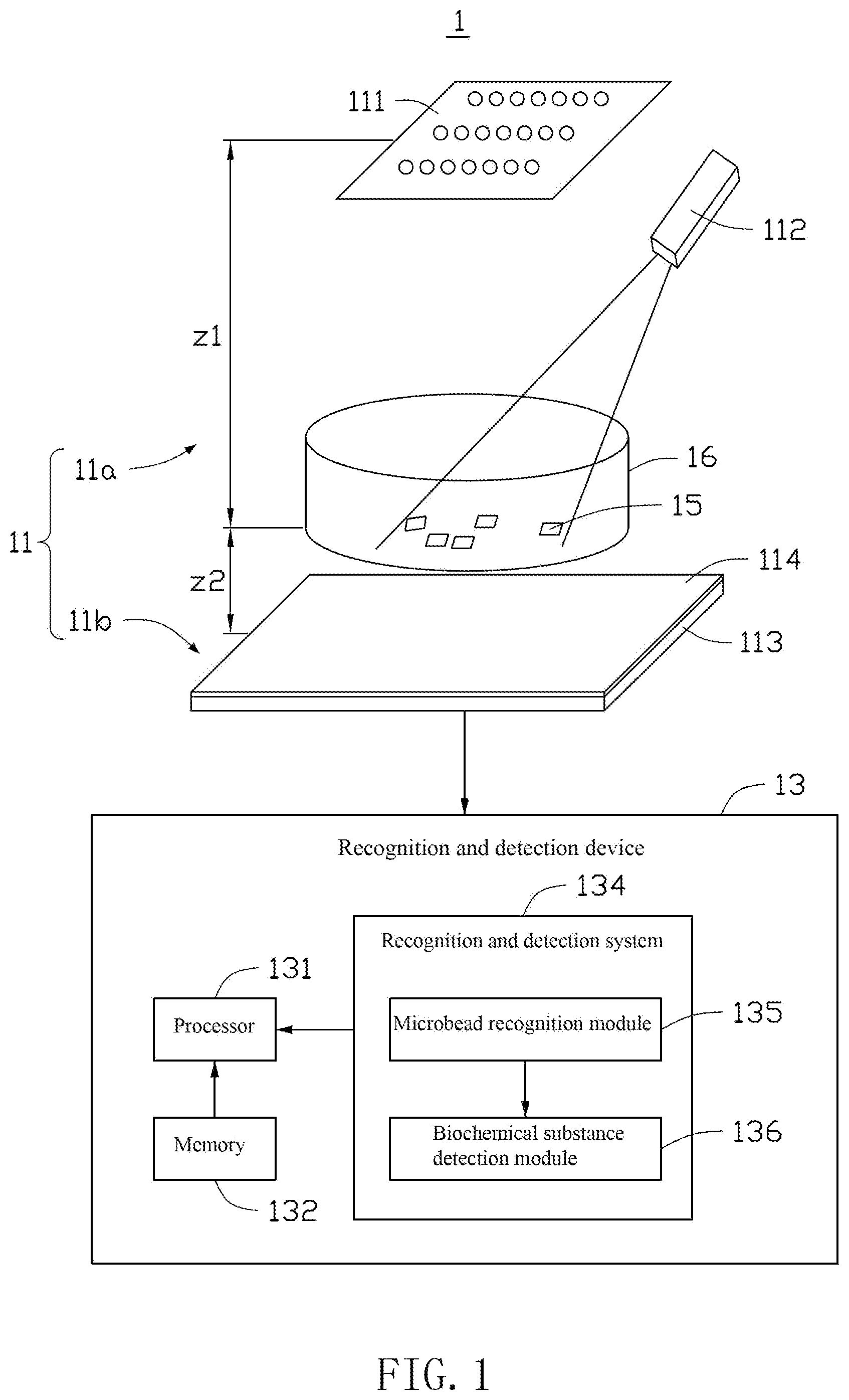 Patent US12099177 Figure 1 – Lens-free microscopic imaging system and method, and biochemical substance detection system and method