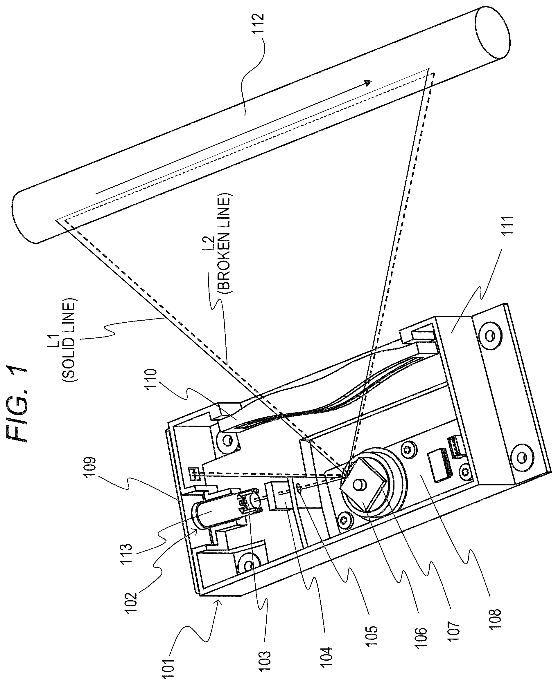 Patent US12099183 Figure 1 – Optical scanning apparatus