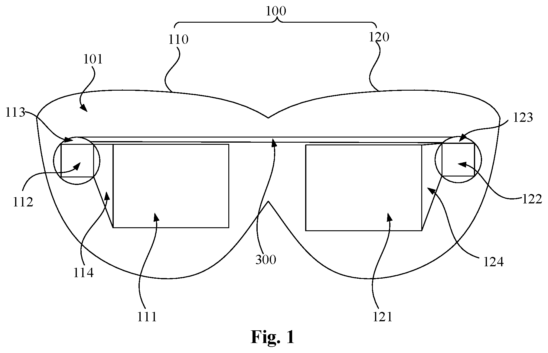 Patent US12099201 Figure 1 – Display system, display glasses and display system control method