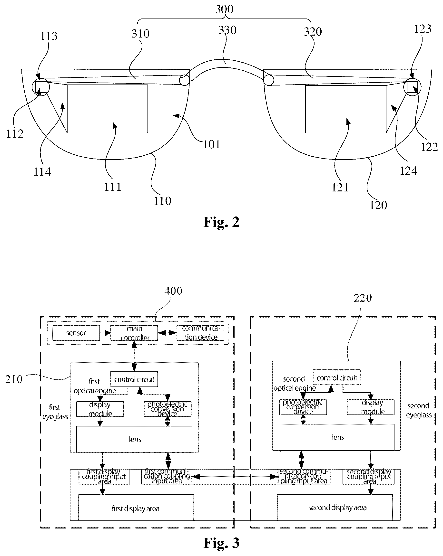 Patent US12099201 Figure 2 – Display system, display glasses and display system control method