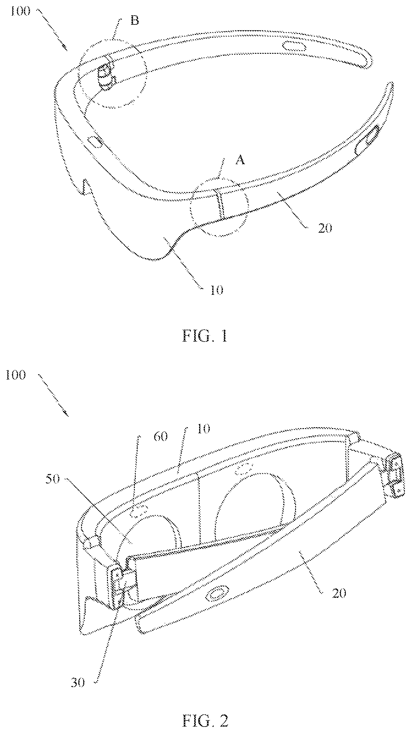 Patent US12099202 Figure 1 – Electronic device, apparatus, and method for protecting a conducting wire and assembly of a head-mounted display
