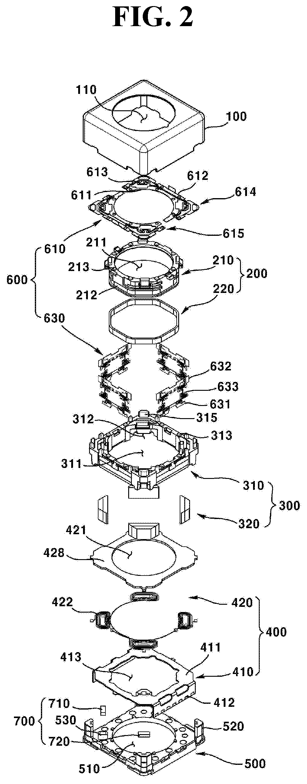 Patent US12099210 Figure 2 – Lens driving device, camera module, and optical apparatus