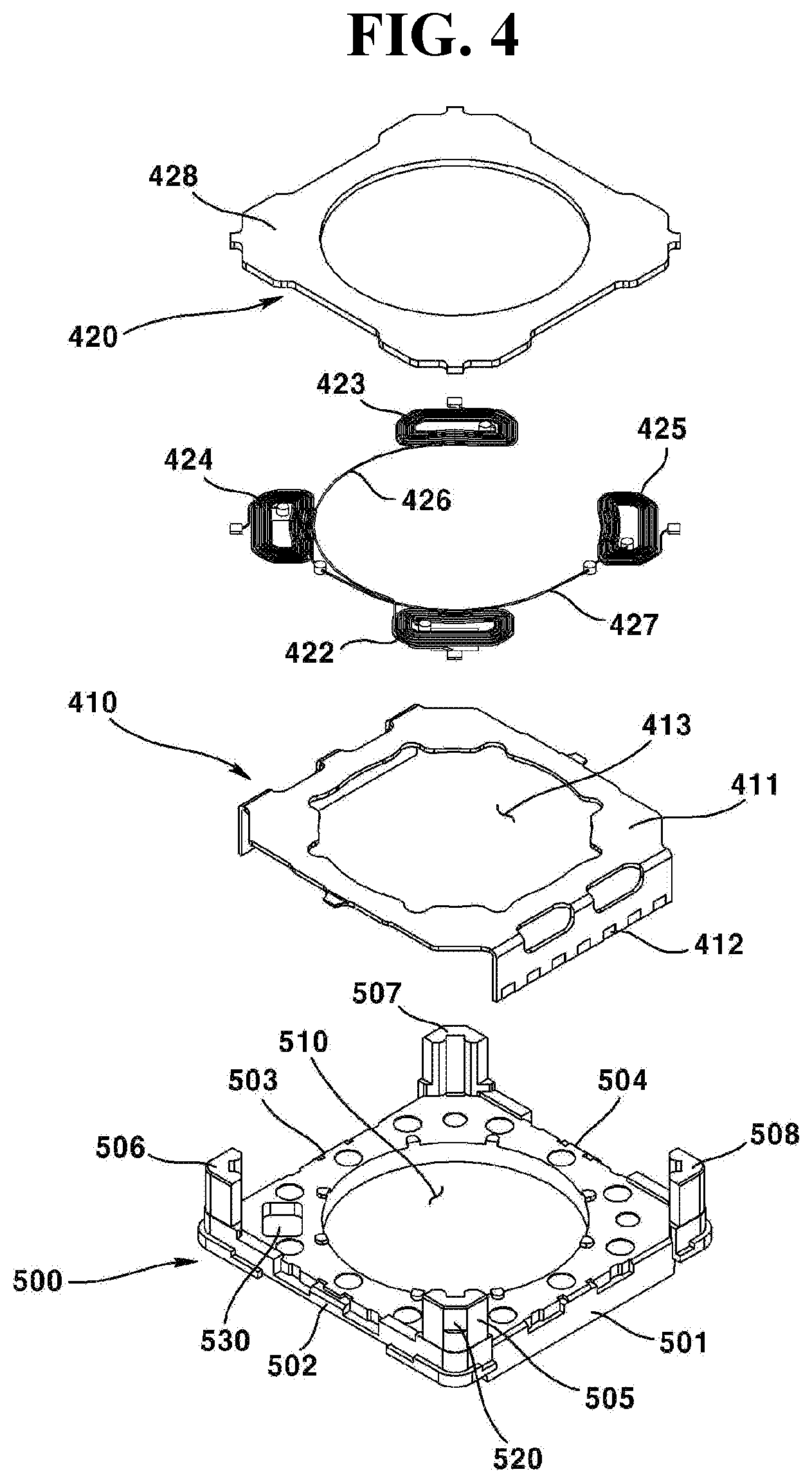 Patent US12099210 Figure 4 – Lens driving device, camera module, and optical apparatus