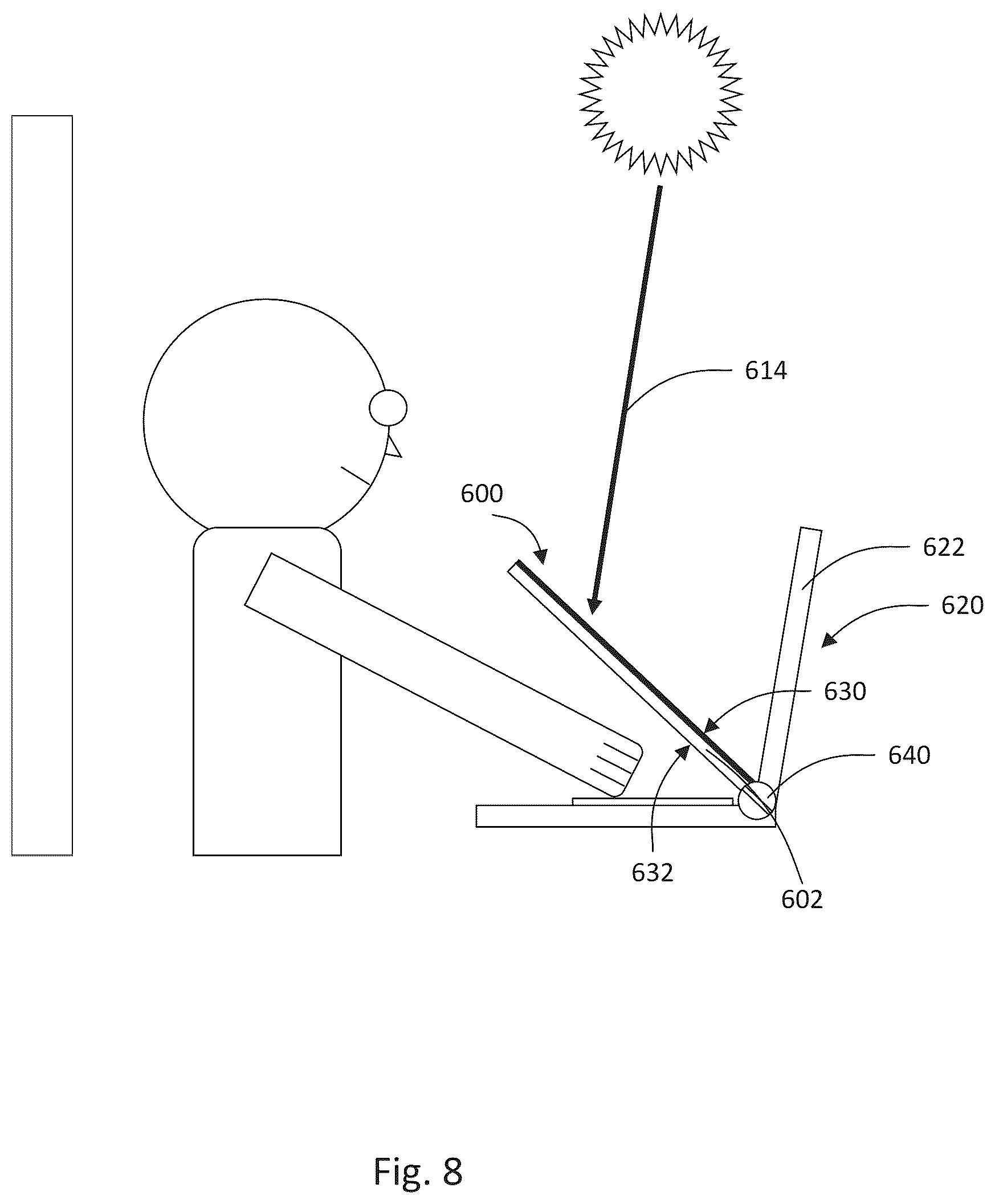 Patent US12099213 Figure 8 – Device to reduce ambient light reflection