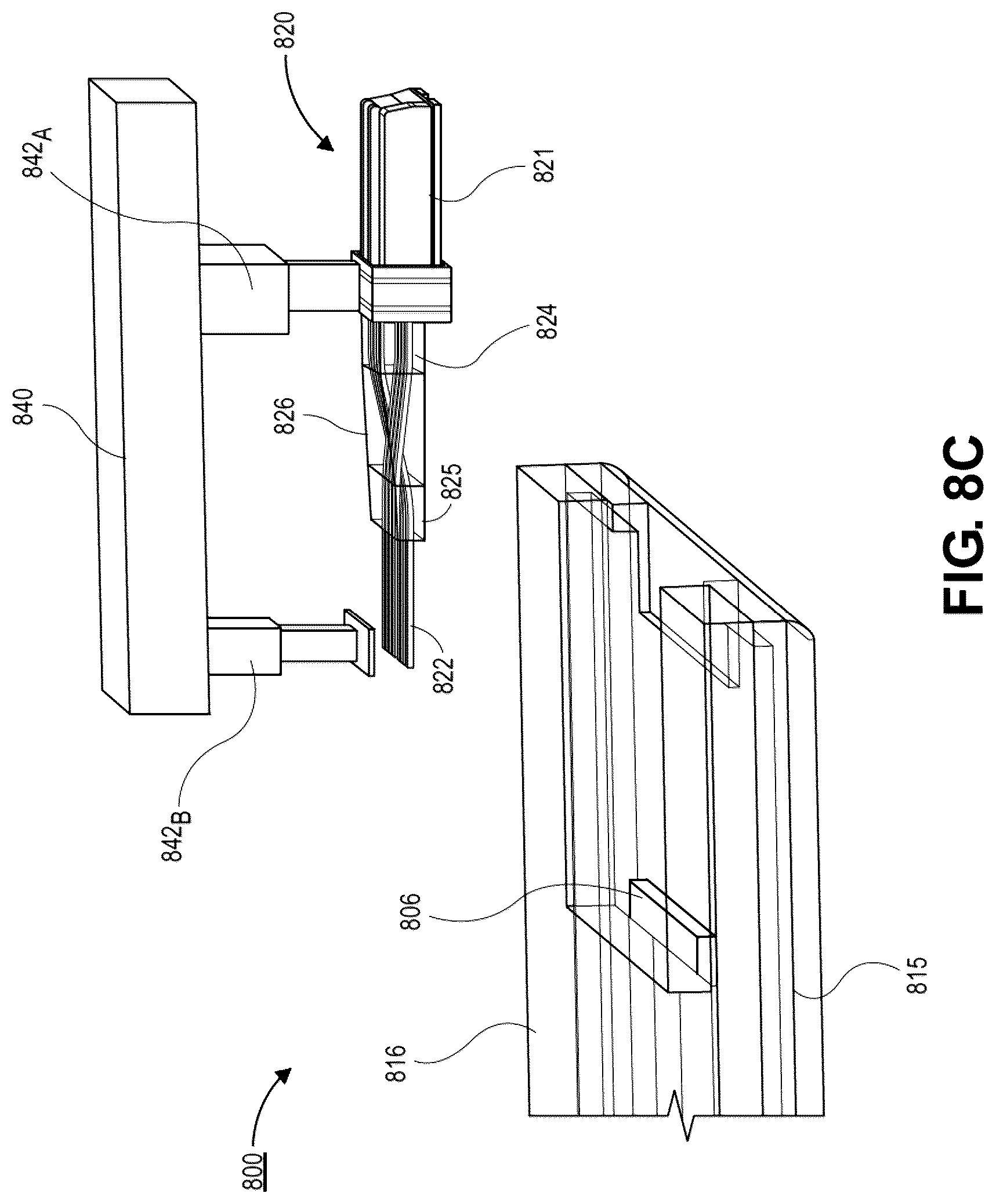 Patent US12099245 Figure 8 – Completely encapsulated optical multi chip package