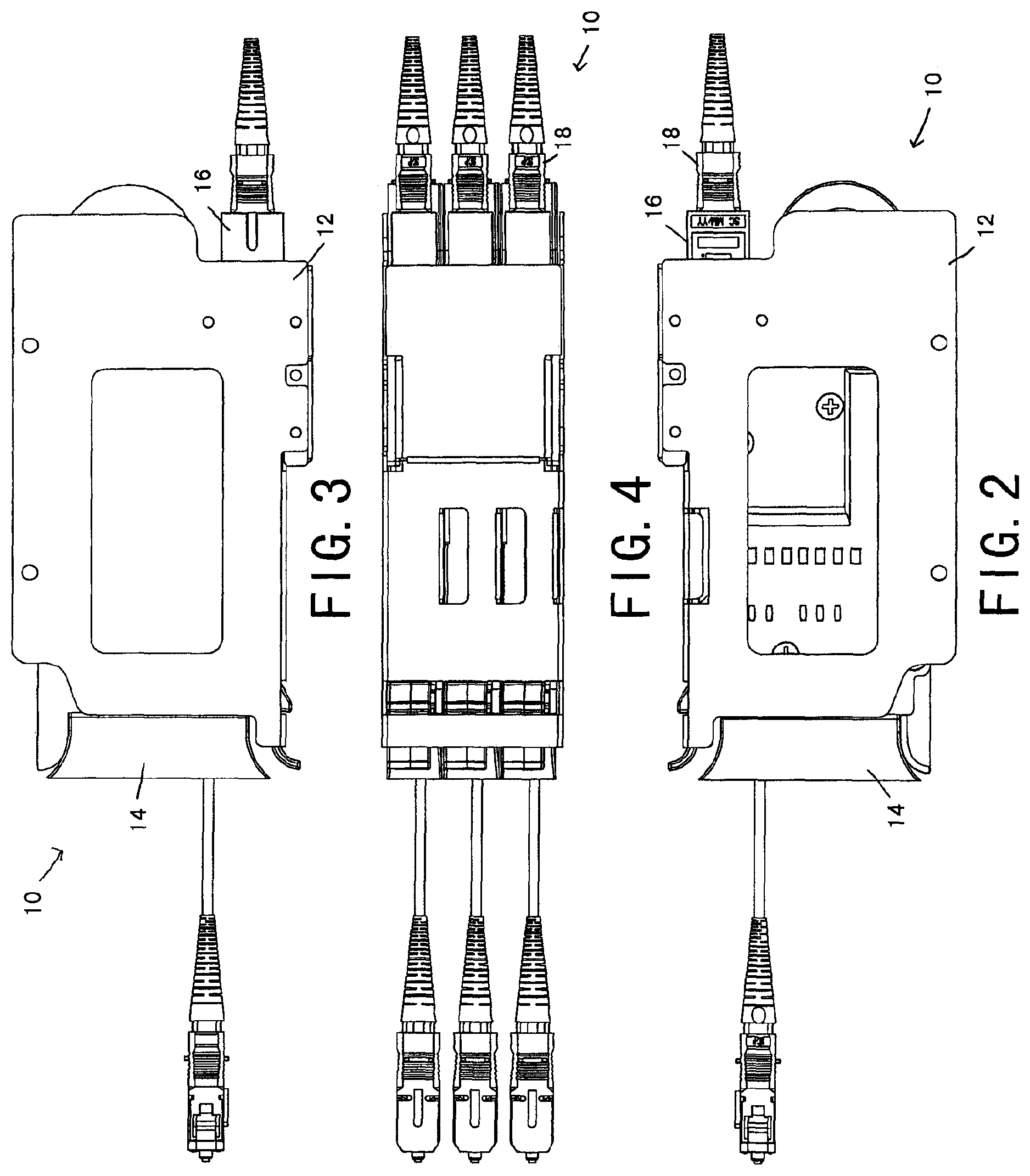 Patent US12099247 Figure 2 – Fiber optic module and chassis