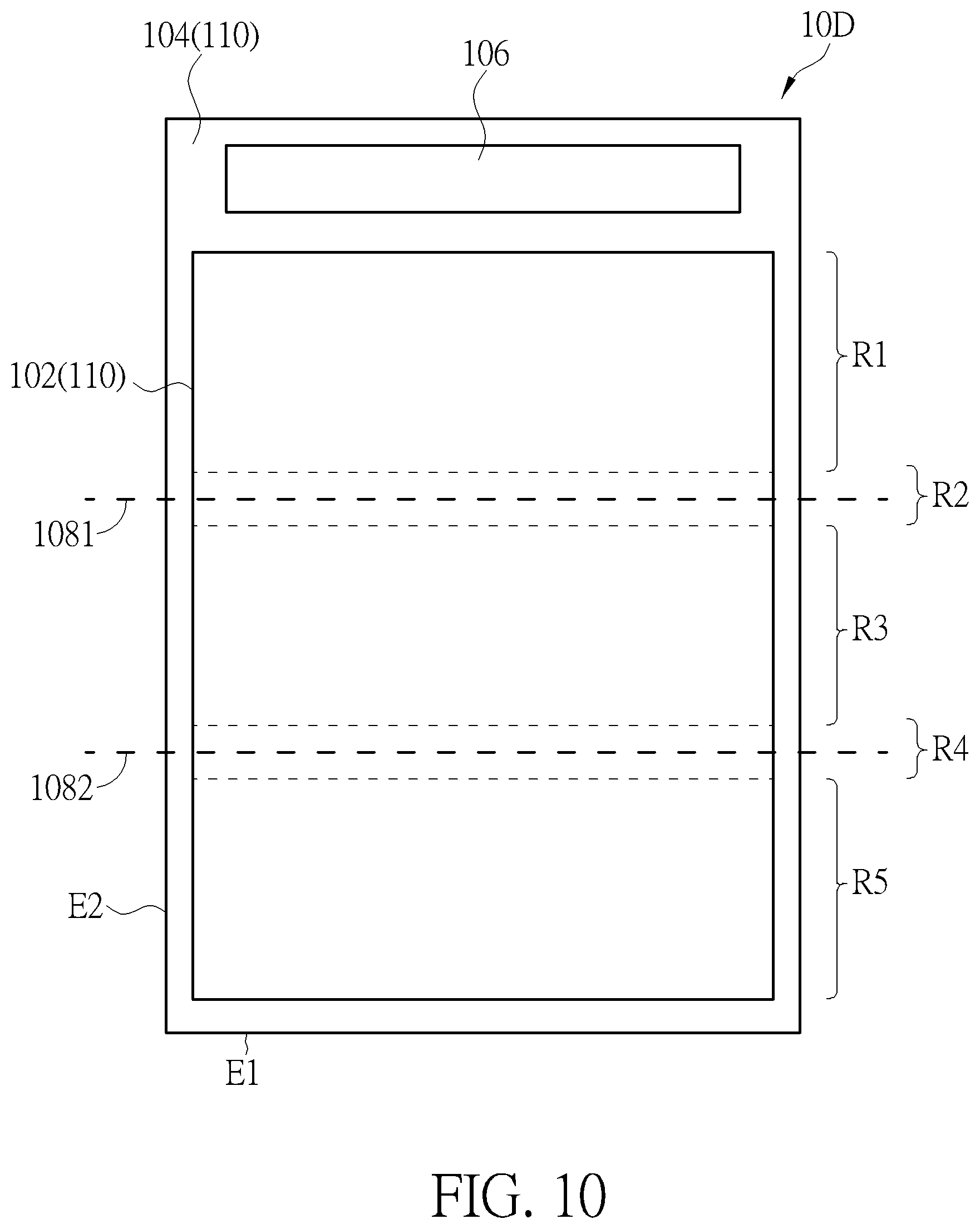 Patent US12099272 Figure 10 – Foldable touch display device having an insulating layer with different thicknesses
