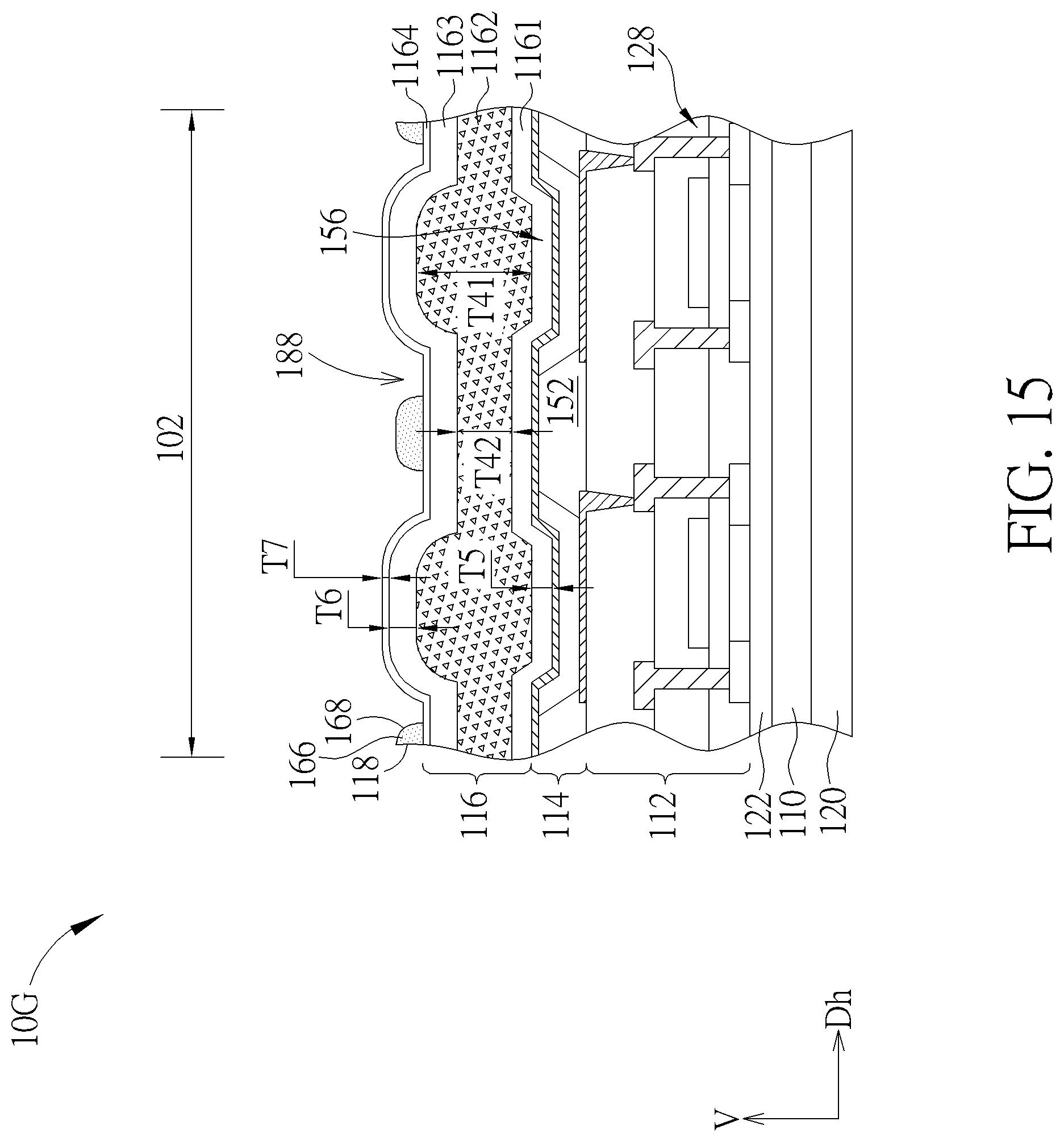 Patent US12099272 Figure 15 – Foldable touch display device having an insulating layer with different thicknesses