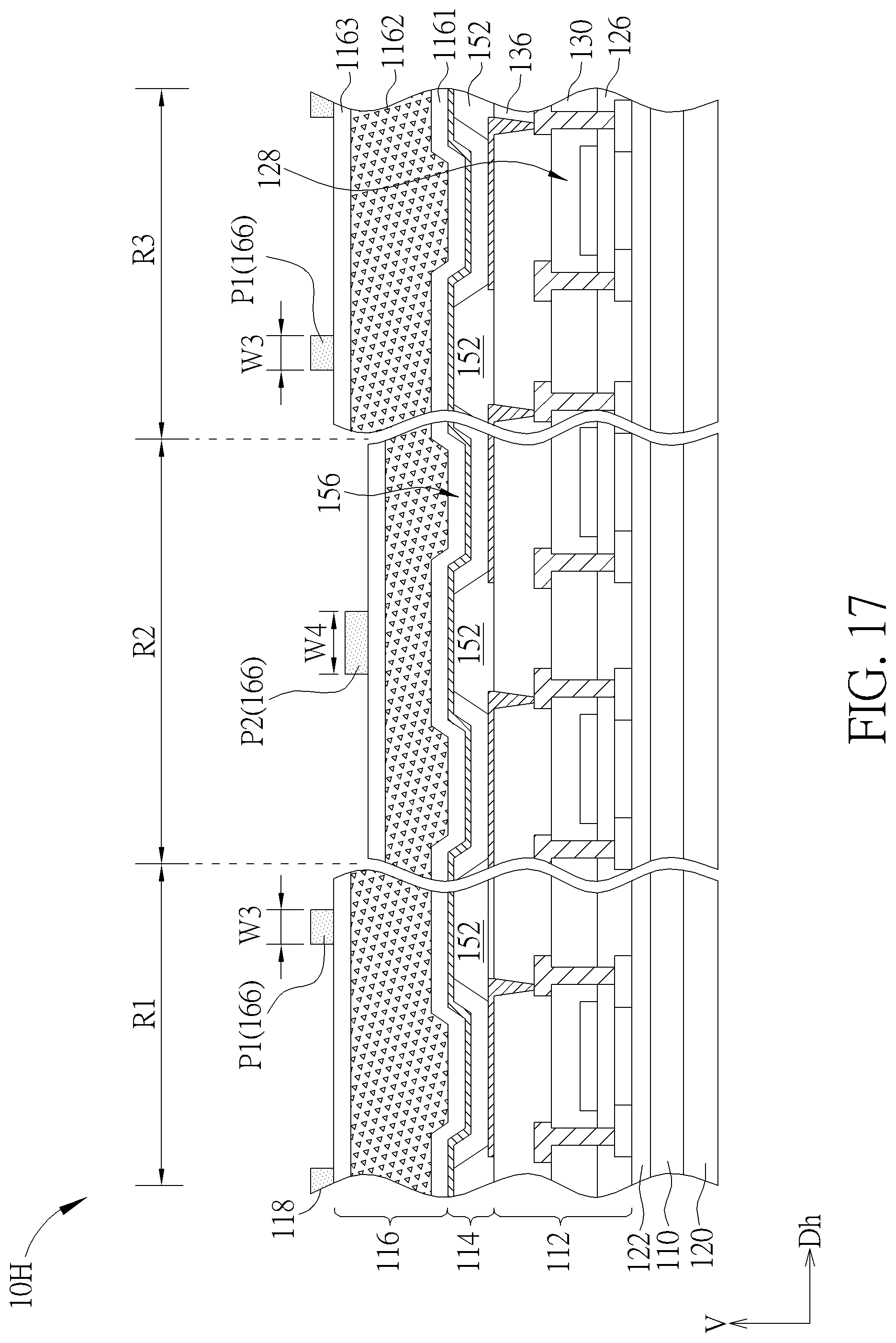 Patent US12099272 Figure 17 – Foldable touch display device having an insulating layer with different thicknesses