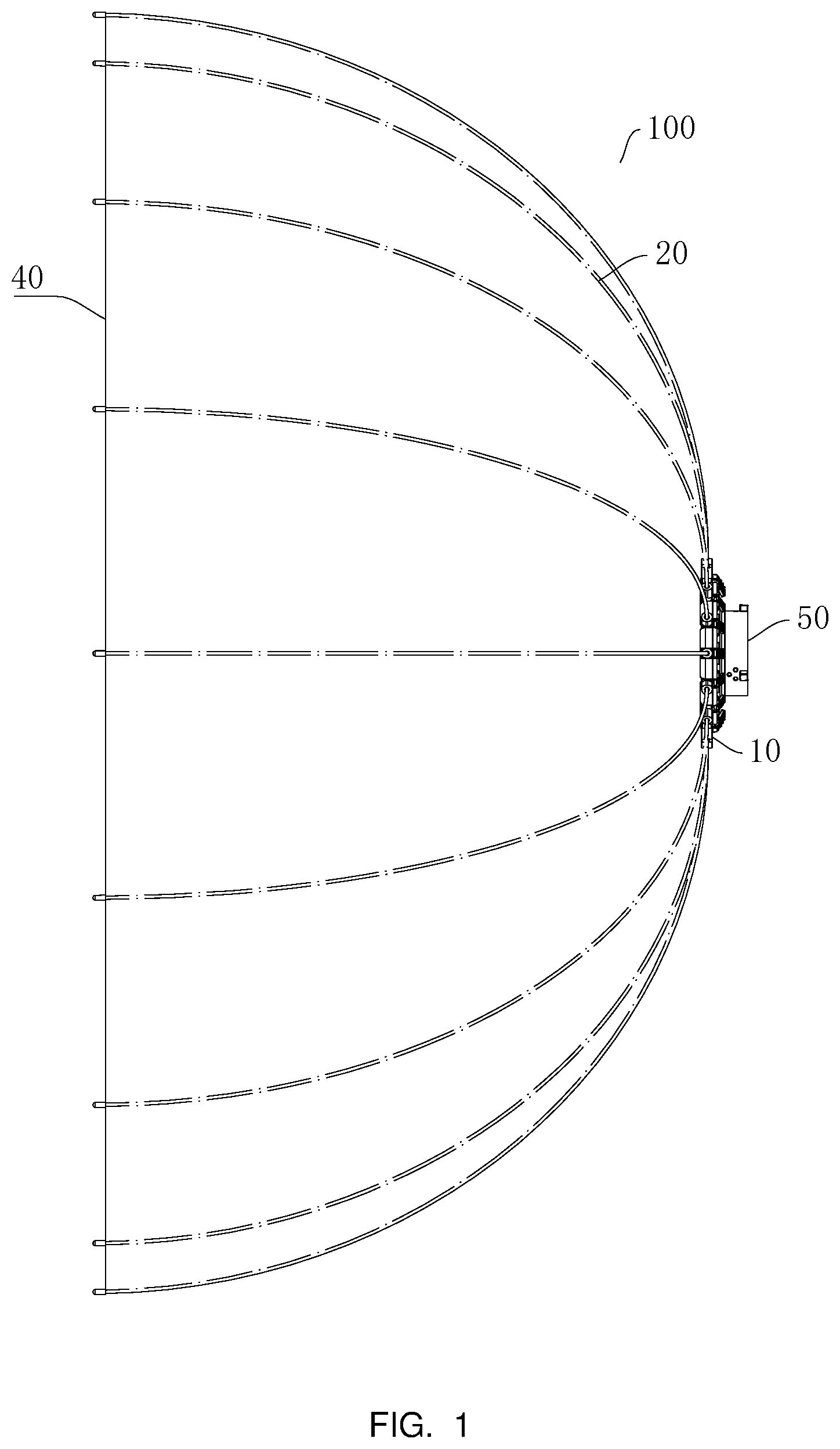Patent US12099284 Figure 1 – Foldable light reflective device for photoflood lamp