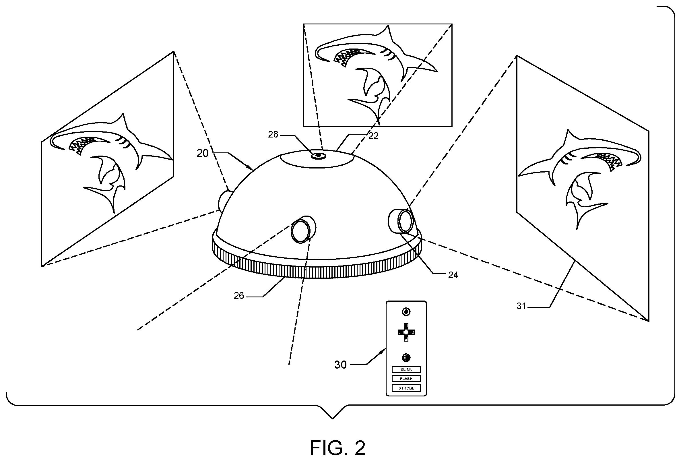 Patent US12099285 Figure 2 – Decorative swimming pool illumination device