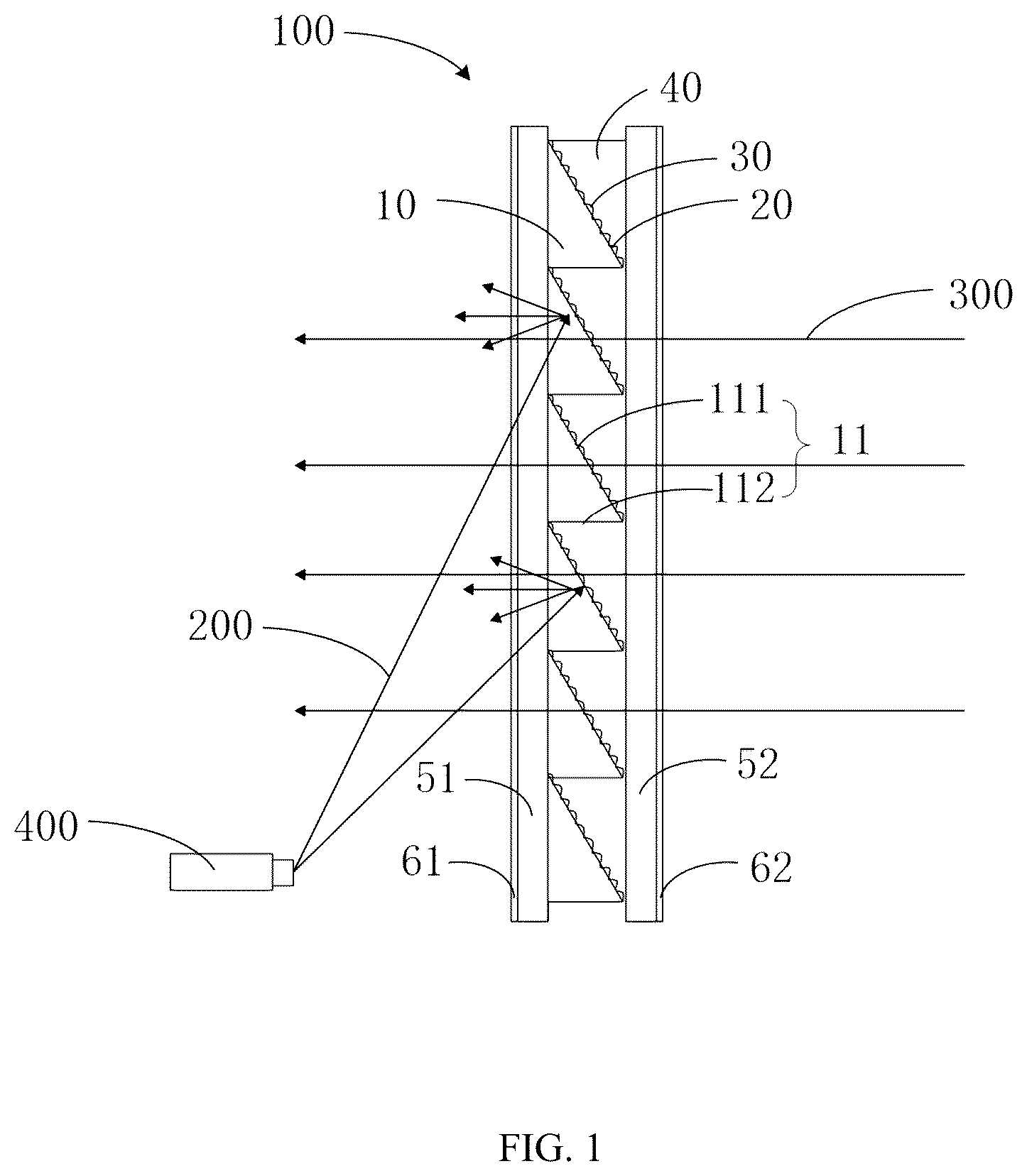 Patent US12099287 Figure 1 – Transparent projection screen, and manufacturing method for same