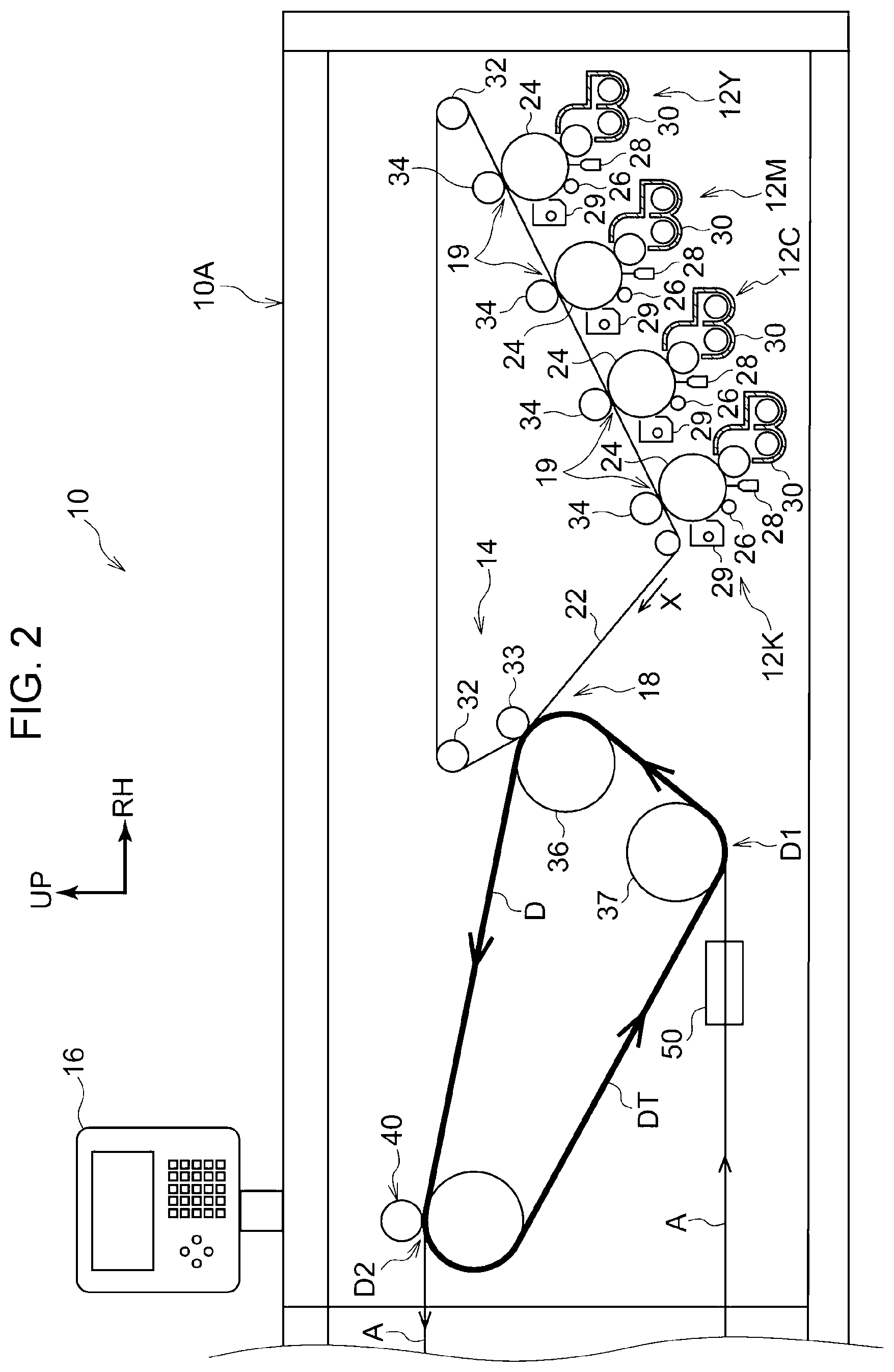 Patent US12099318 Figure 2 – Image forming apparatus including a circumferential rotation unit
