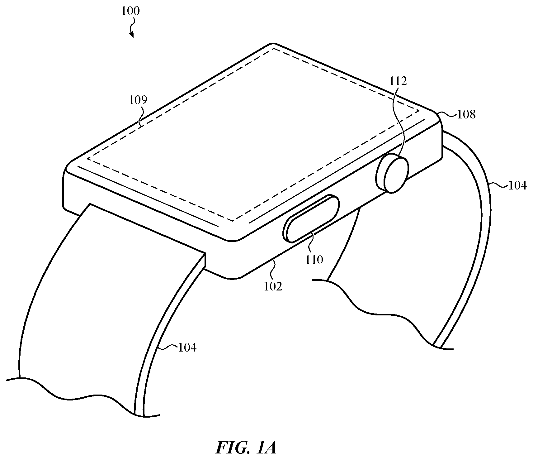 Patent US12099331 Figure 1 – Electronic watch with barometric vent