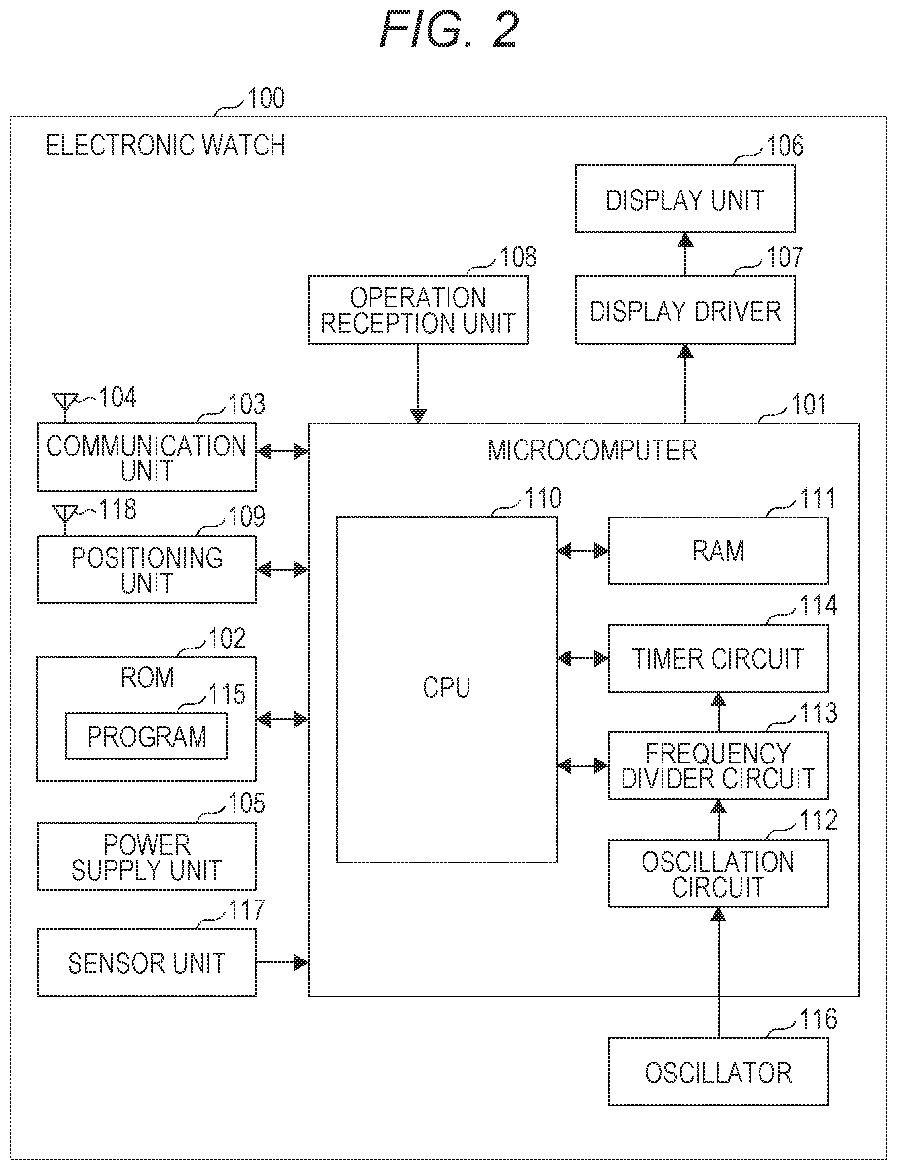 Patent US12099332 Figure 2 – Display control device, electronic watch, display control method, and recording medium