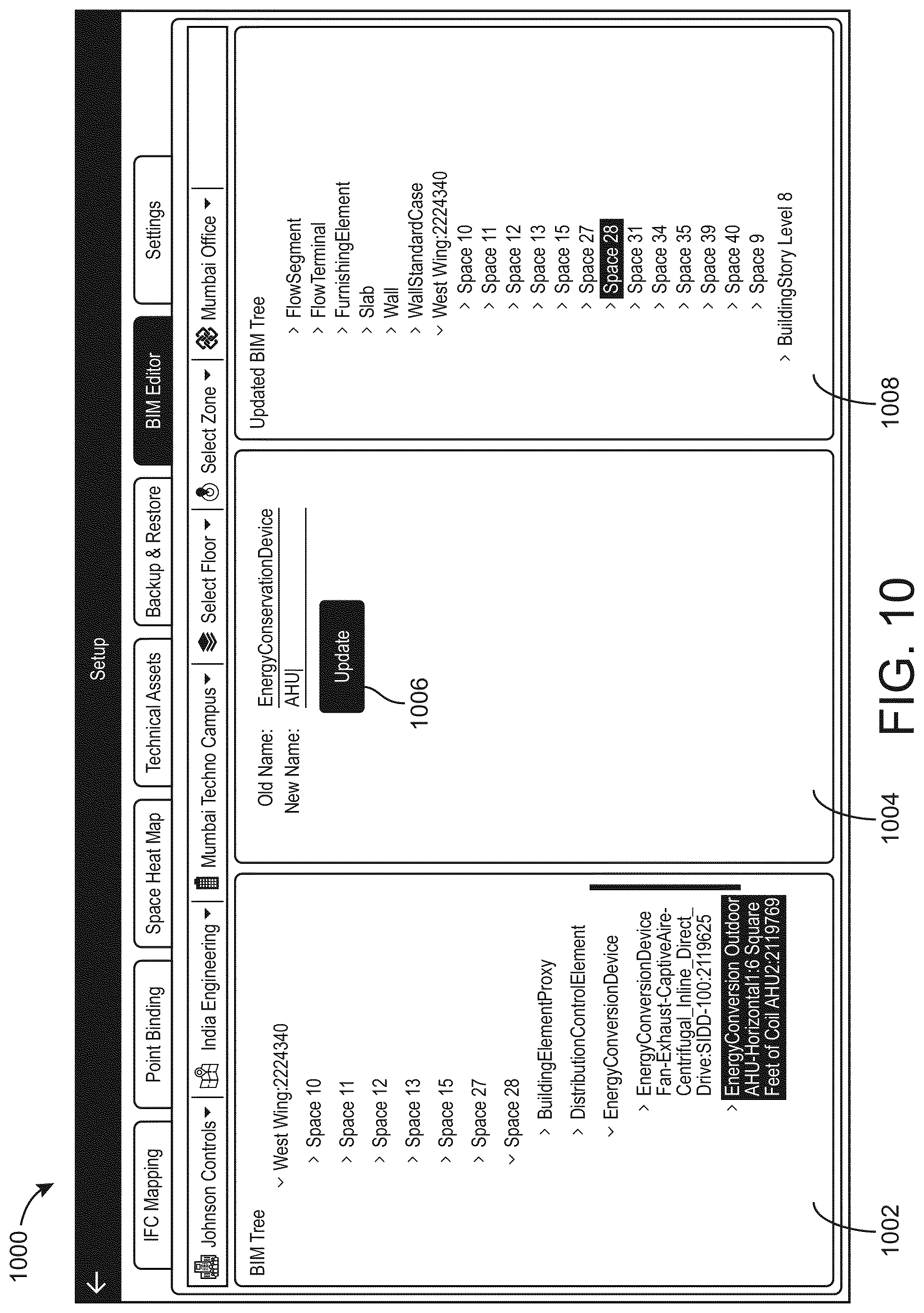 Patent US12099334 Figure 10 – Systems and methods for presenting multiple BIM files in a single interface