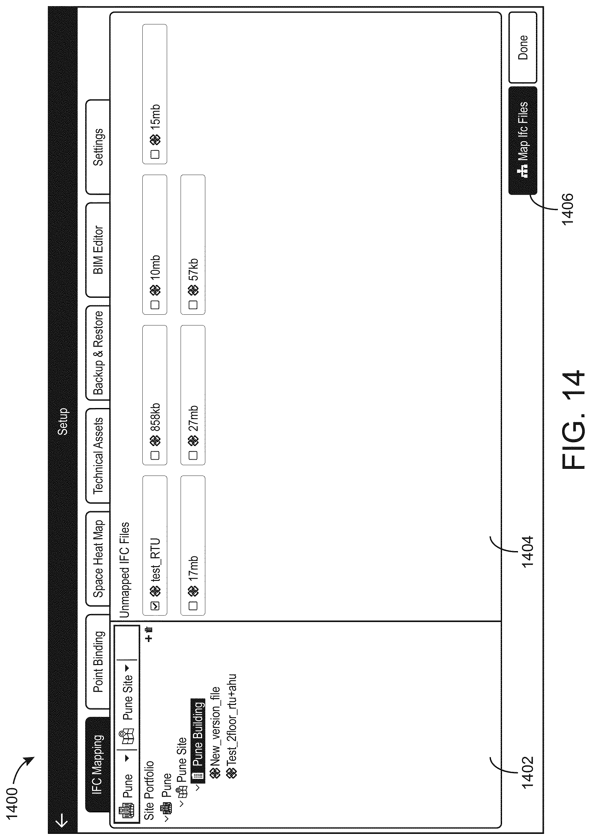 Patent US12099334 Figure 14 – Systems and methods for presenting multiple BIM files in a single interface