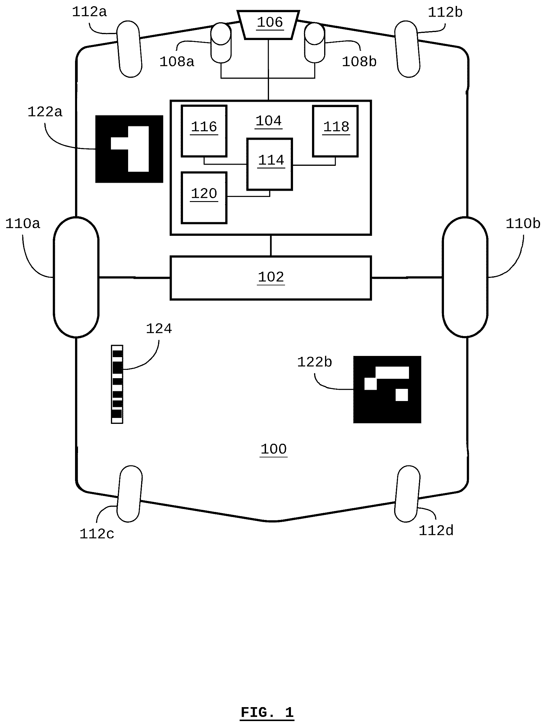 Patent US12099354 Figure 1 – Systems and methods for monitoring a self-driving vehicle