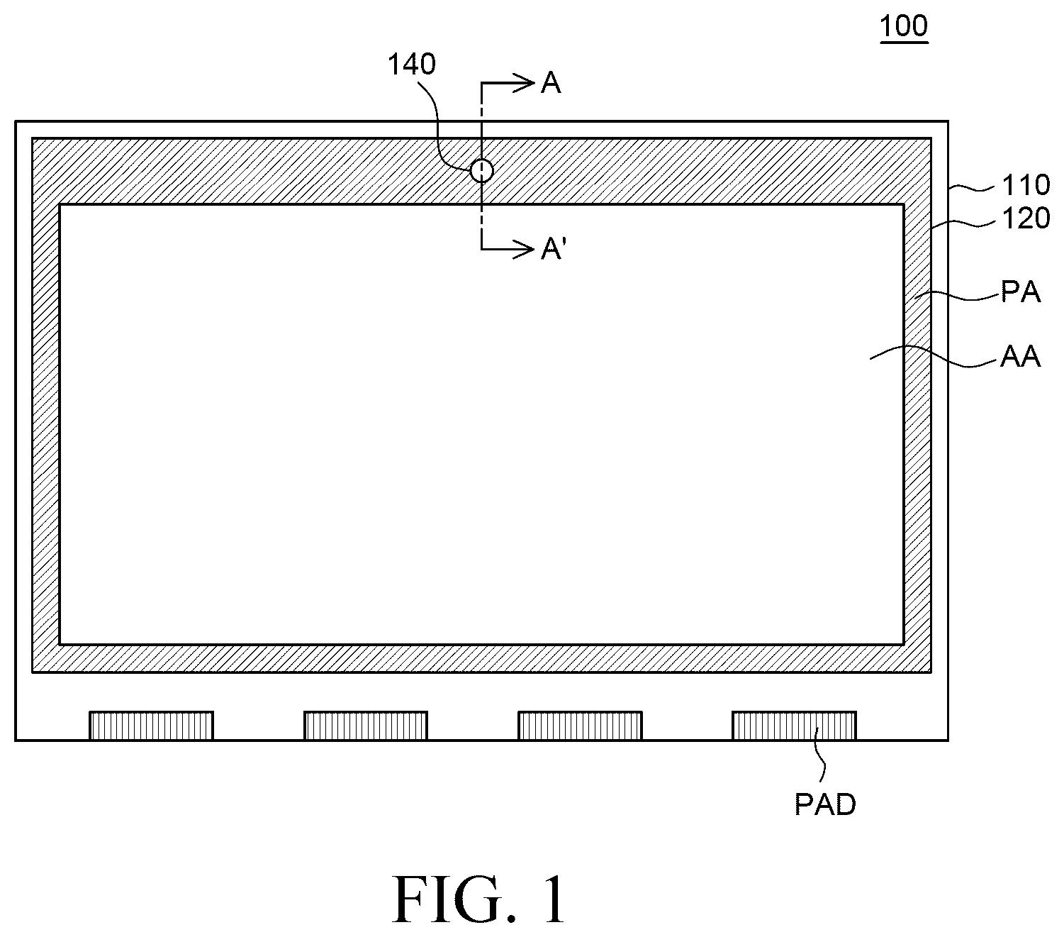 Patent US12099380 Figure 1 – Display apparatus comprising a camera module inserted into an opening of an array substrate that is supported by a lens hole guide