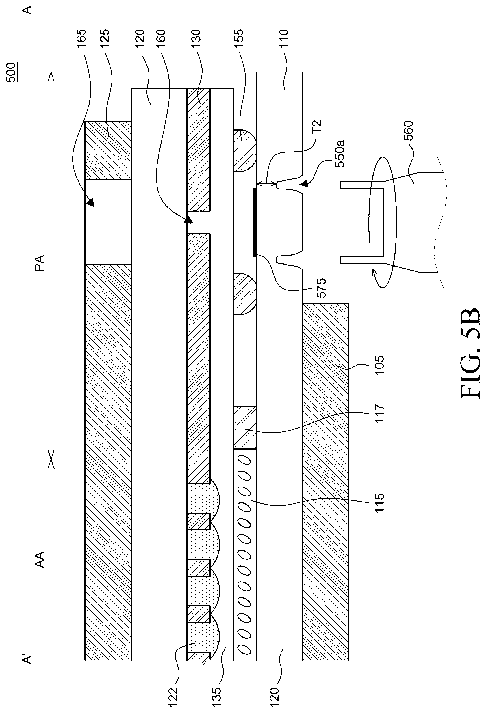 Patent US12099380 Figure 6 – Display apparatus comprising a camera module inserted into an opening of an array substrate that is supported by a lens hole guide