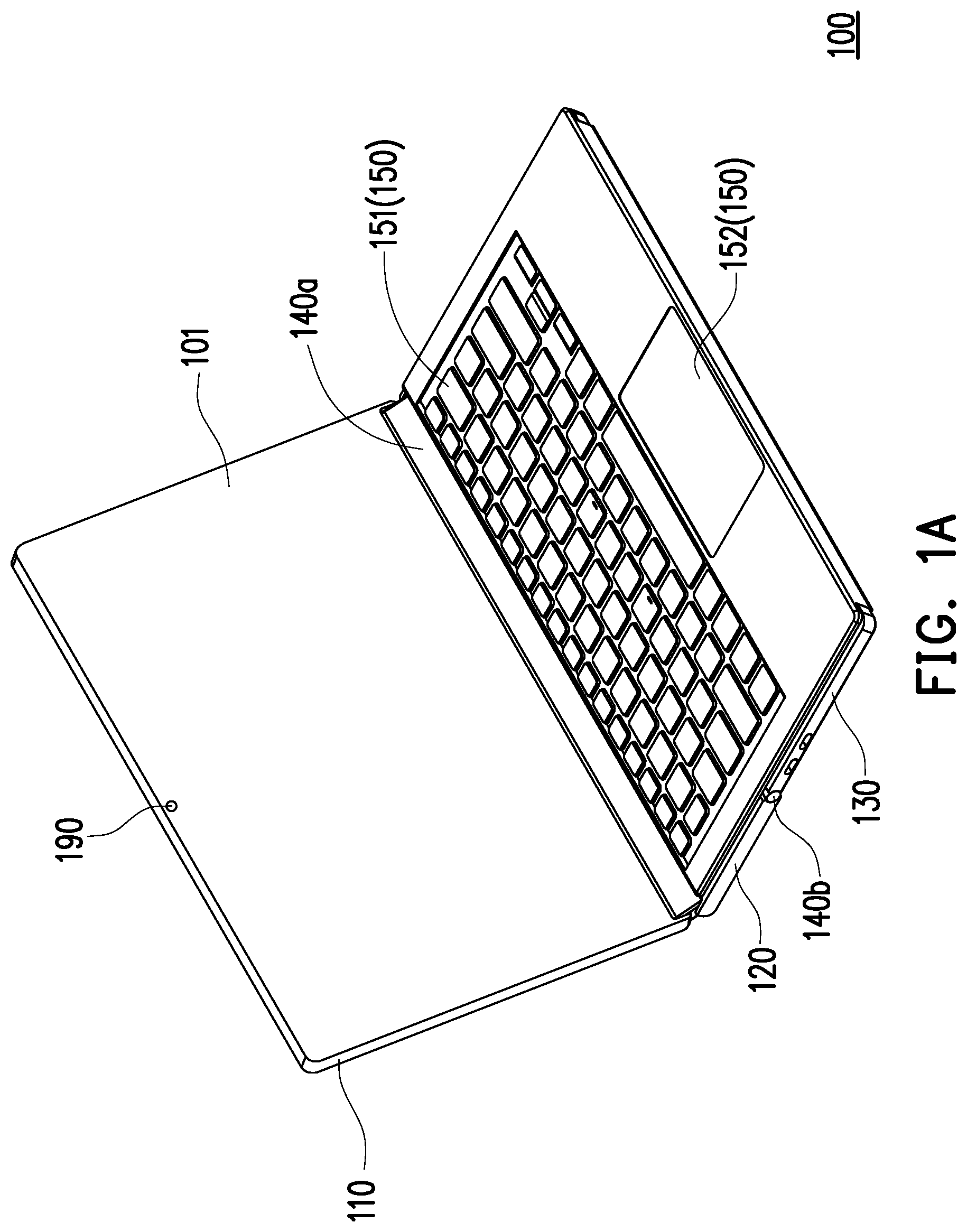 Patent US12099381 Figure 1 – Portable electronic device