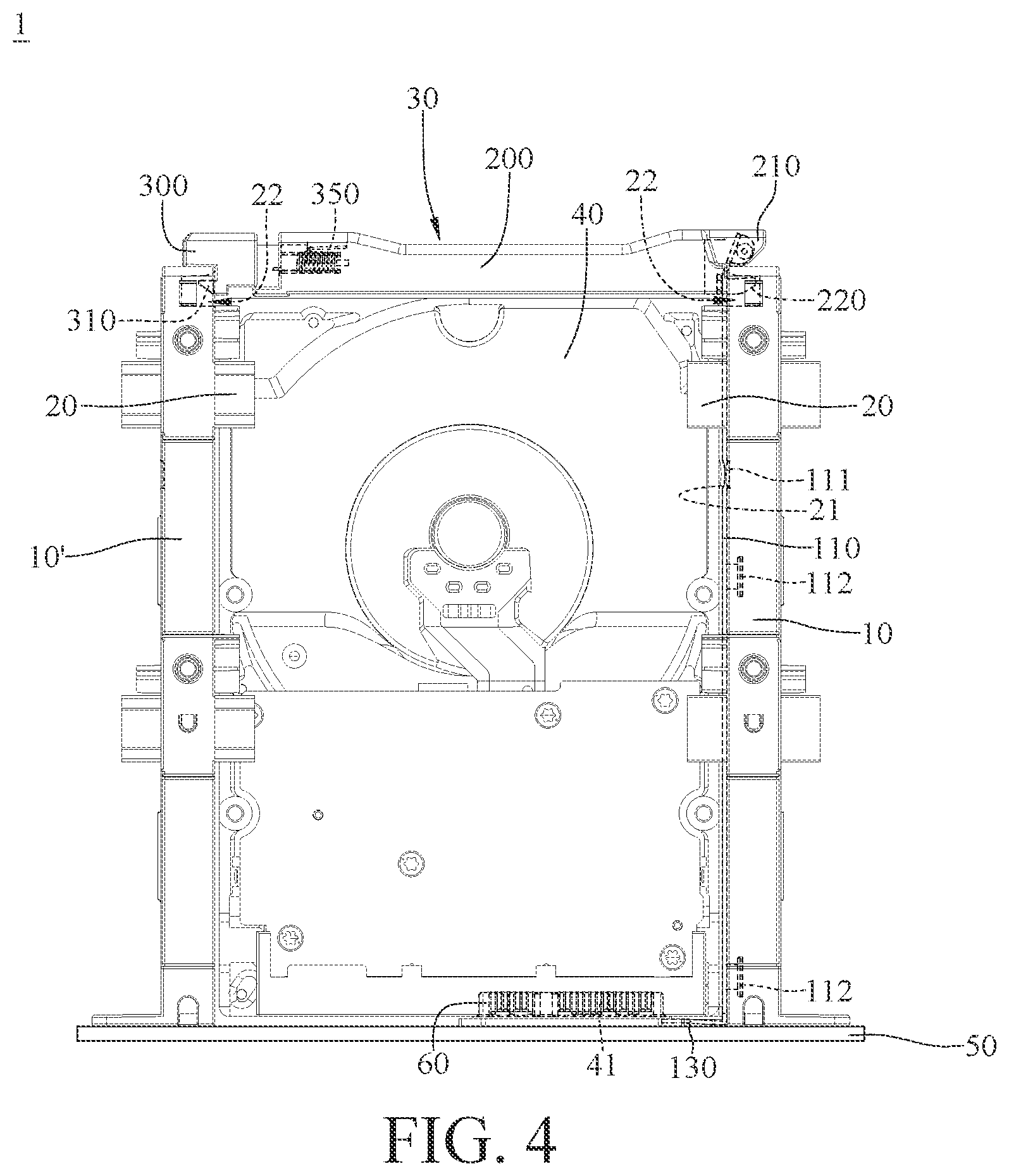 Patent US12099384 Figure 4 – Mount bracket, storage device assembly, and server
