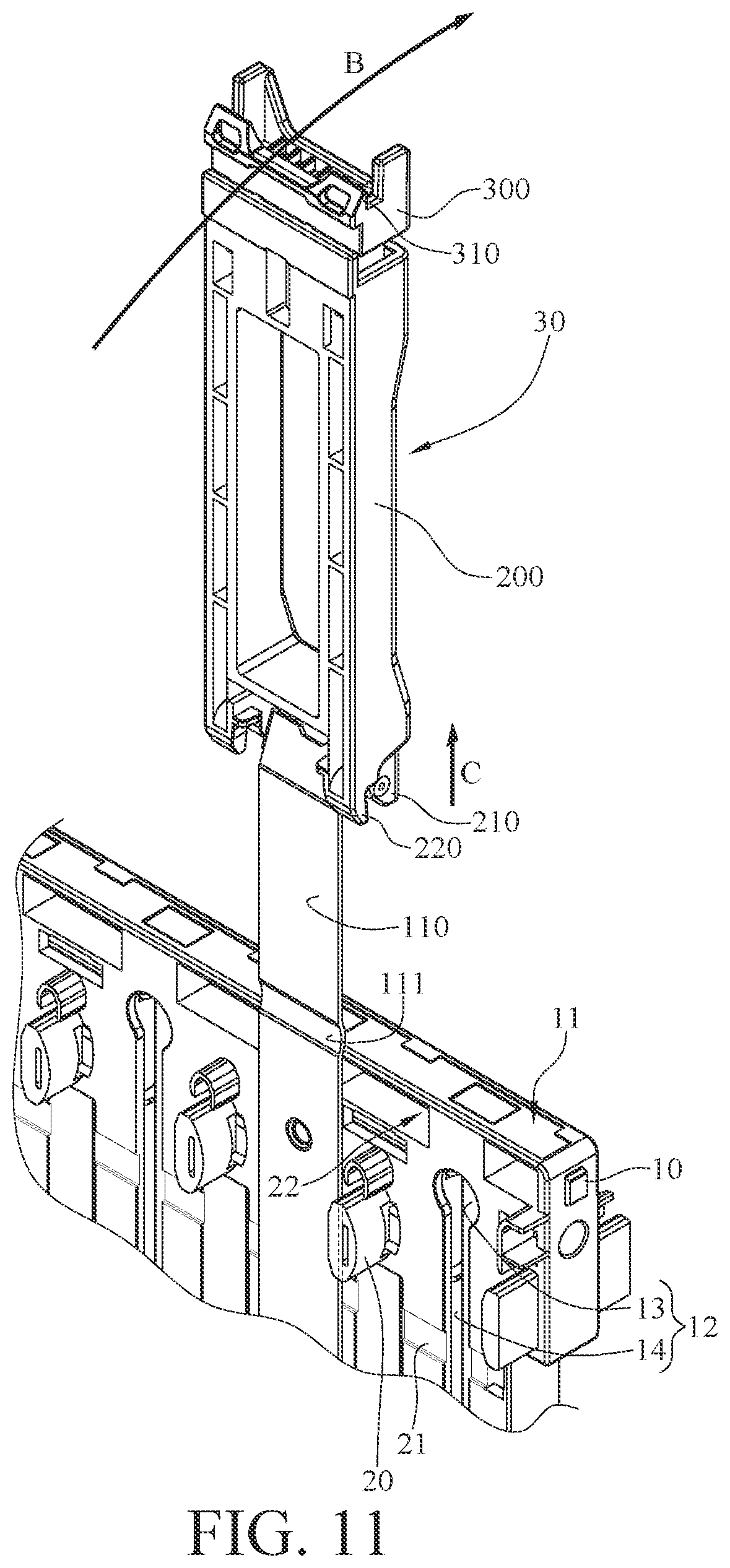 Patent US12099384 Figure 11 – Mount bracket, storage device assembly, and server