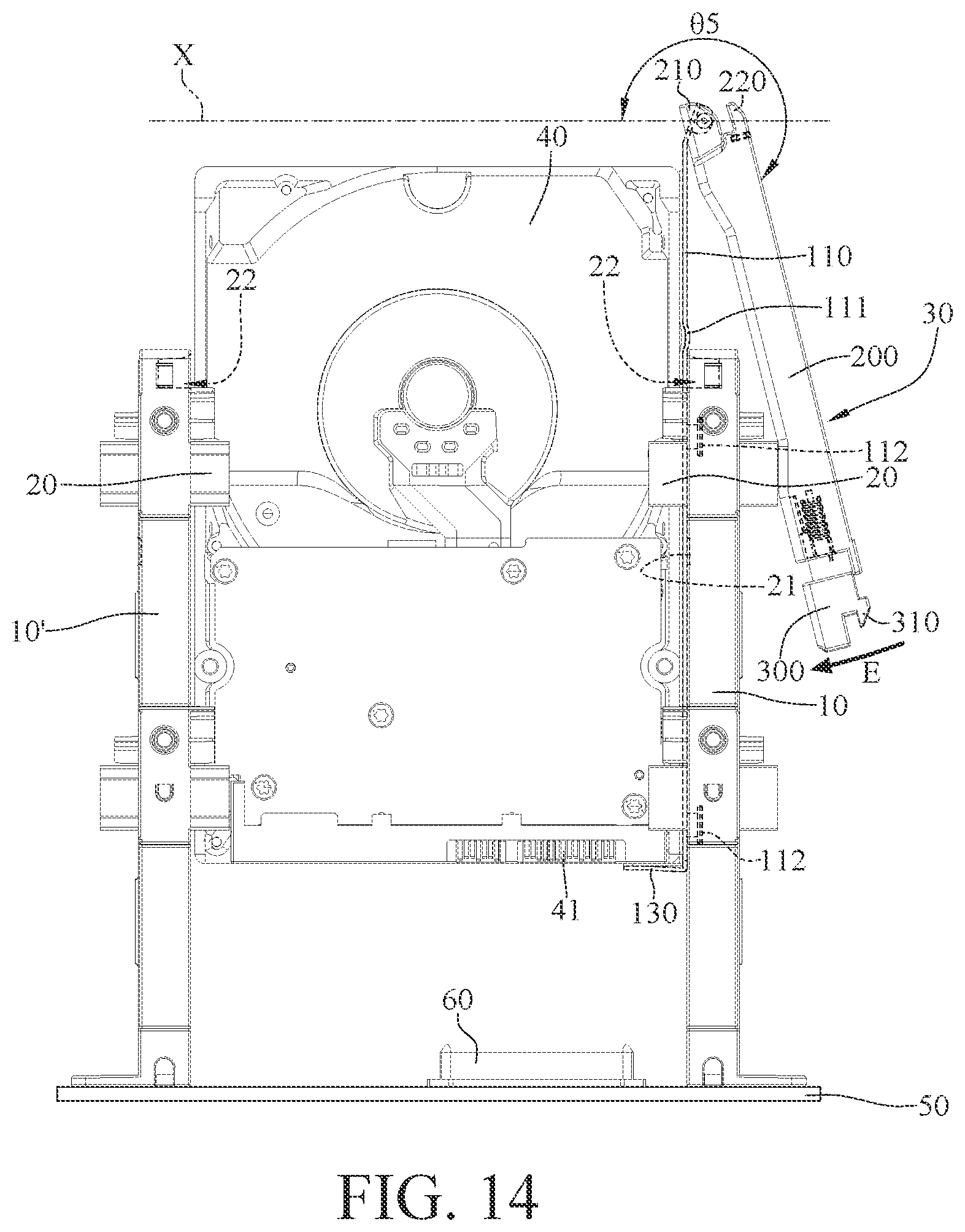 Patent US12099384 Figure 14 – Mount bracket, storage device assembly, and server