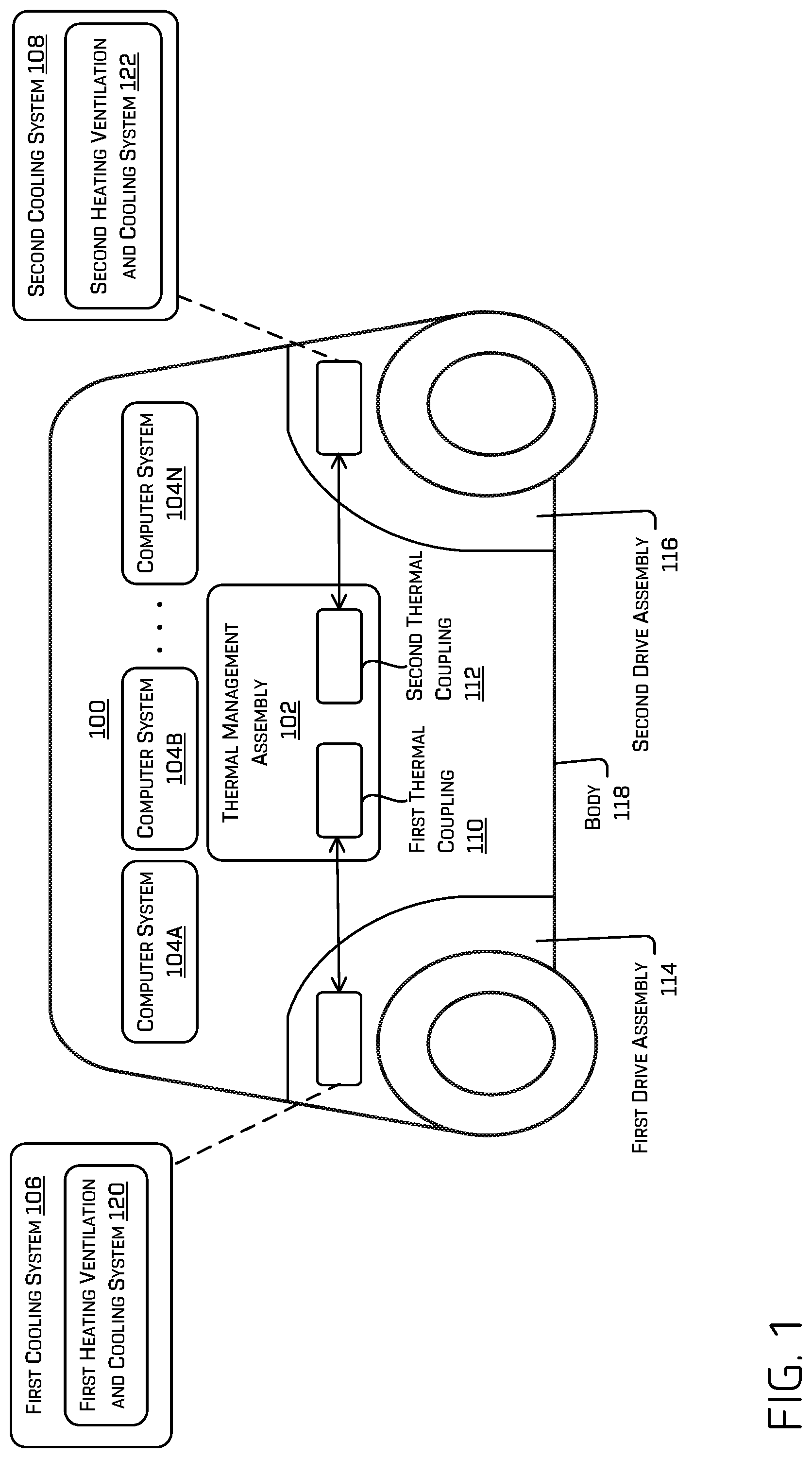 Patent US12099387 Figure 1 – Redundant computer cooling architecture
