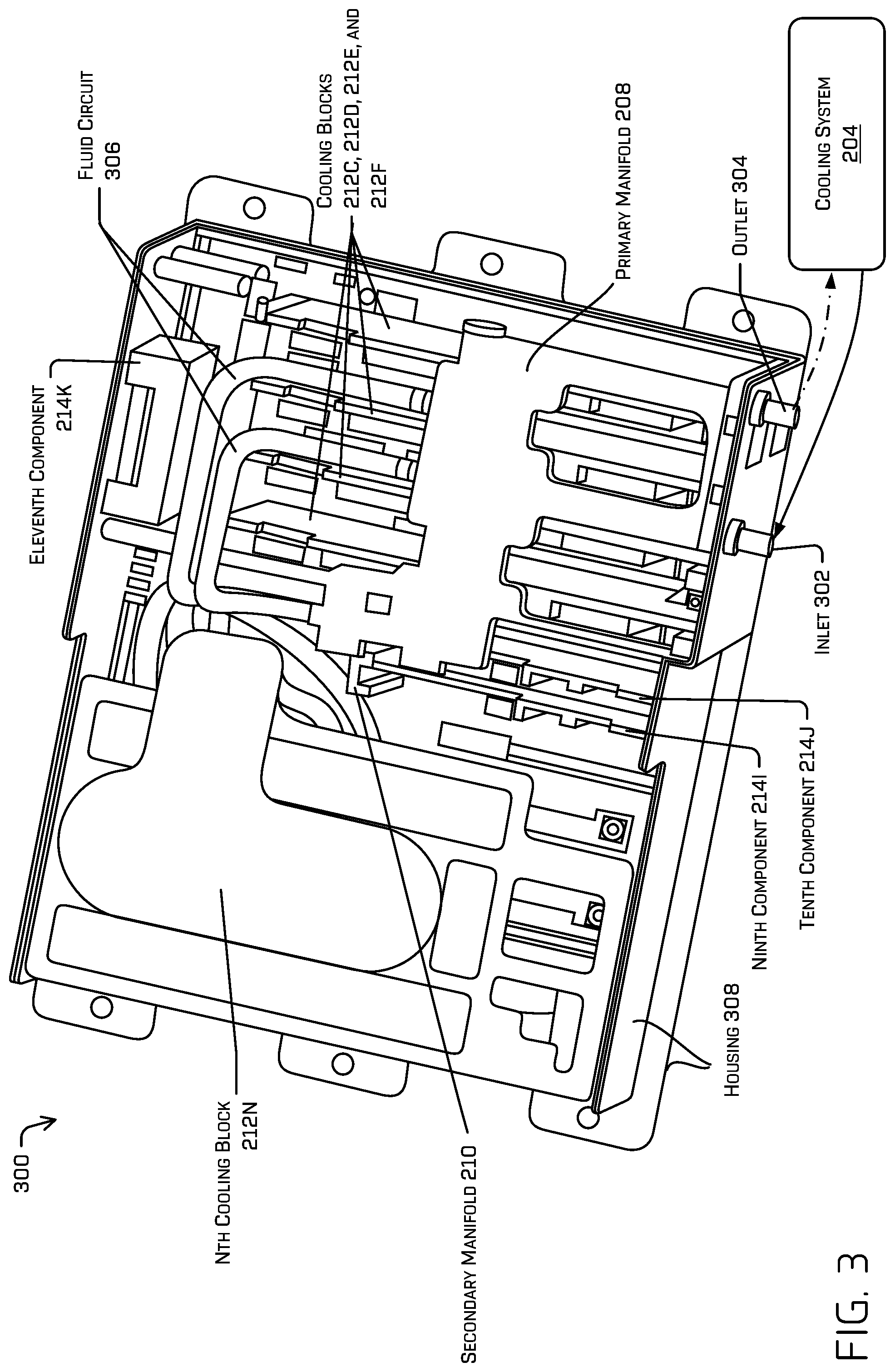 Patent US12099387 Figure 3 – Redundant computer cooling architecture