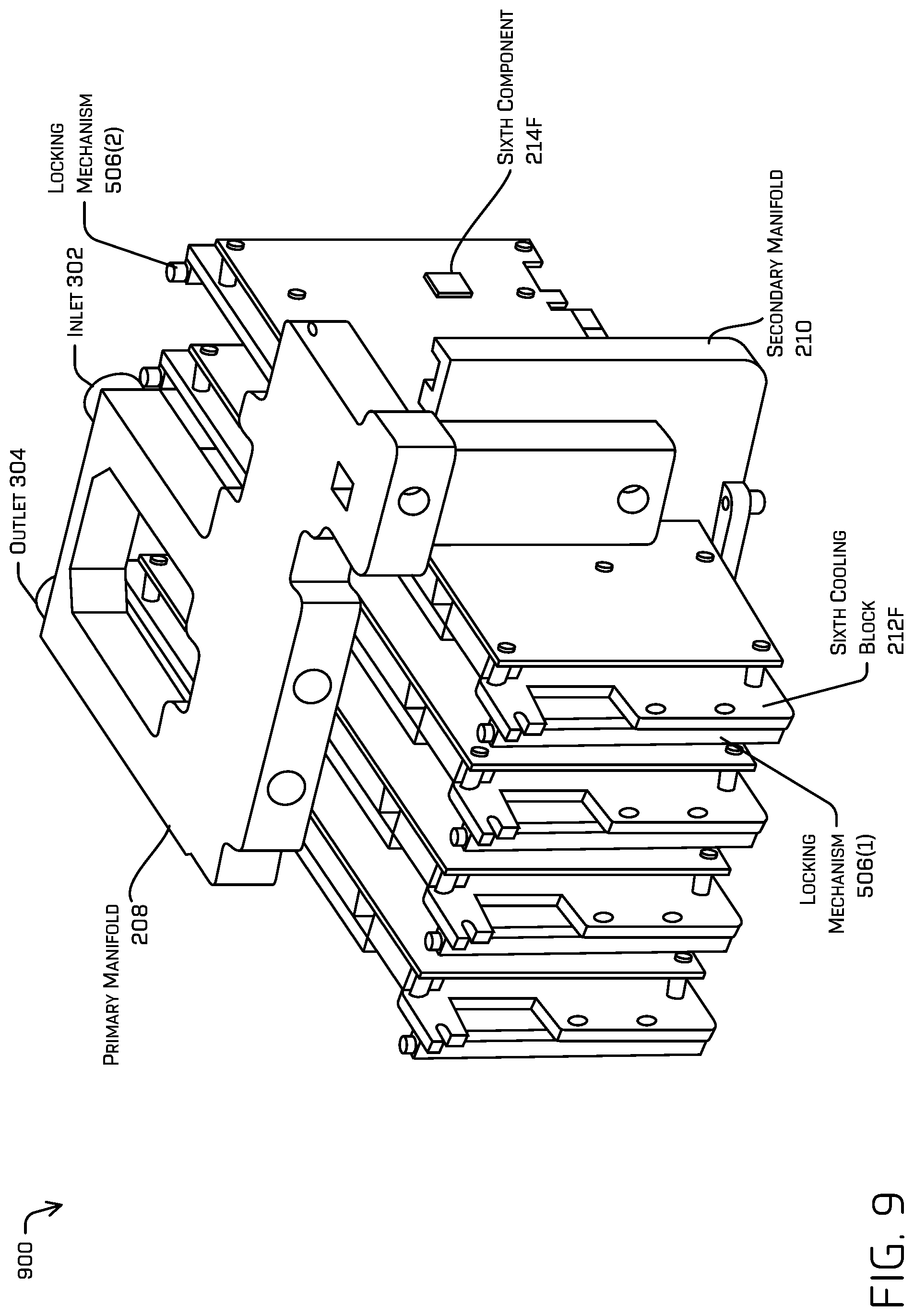 Patent US12099387 Figure 8 – Redundant computer cooling architecture