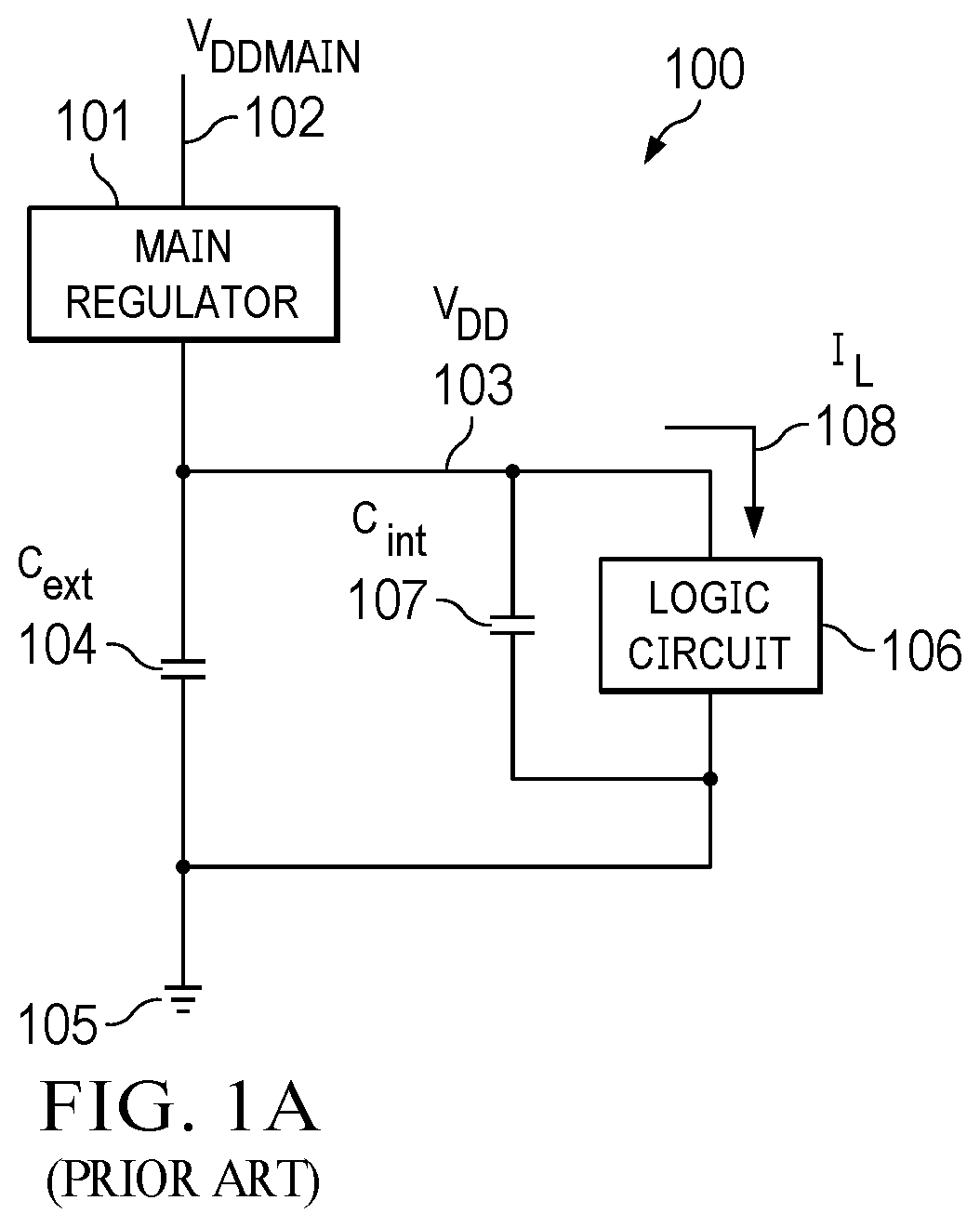 Patent US12099394 — Preserving a decoupling capacitor's charge during low power operation of a logic circuit — Figure 1