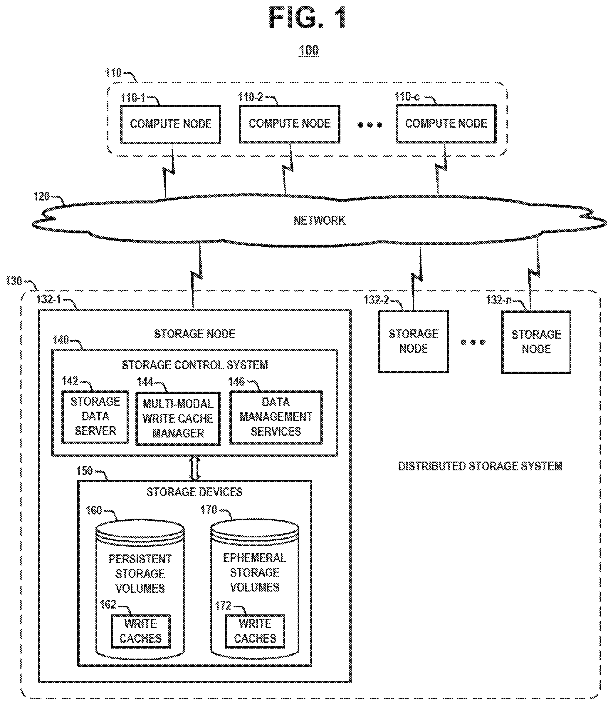 Patent US12099443 Figure 1 – Multi-modal write cache for data storage system