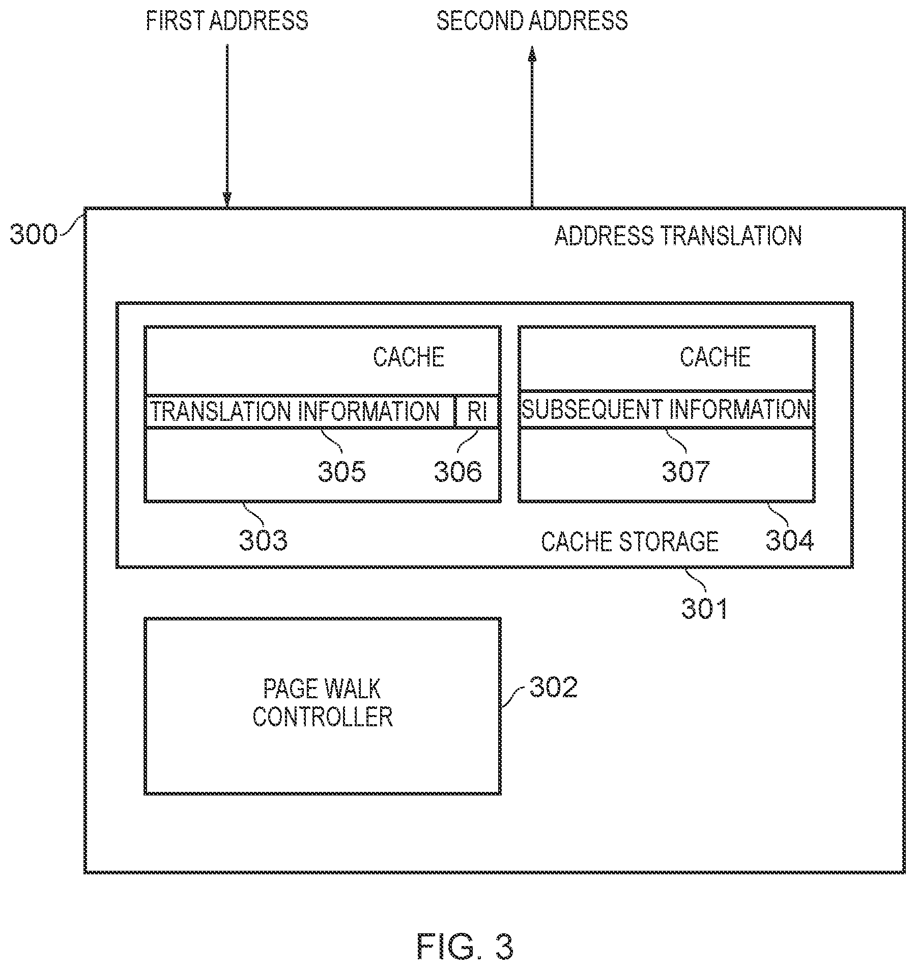 Patent US12099450 Figure 3 – Caching address translation information
