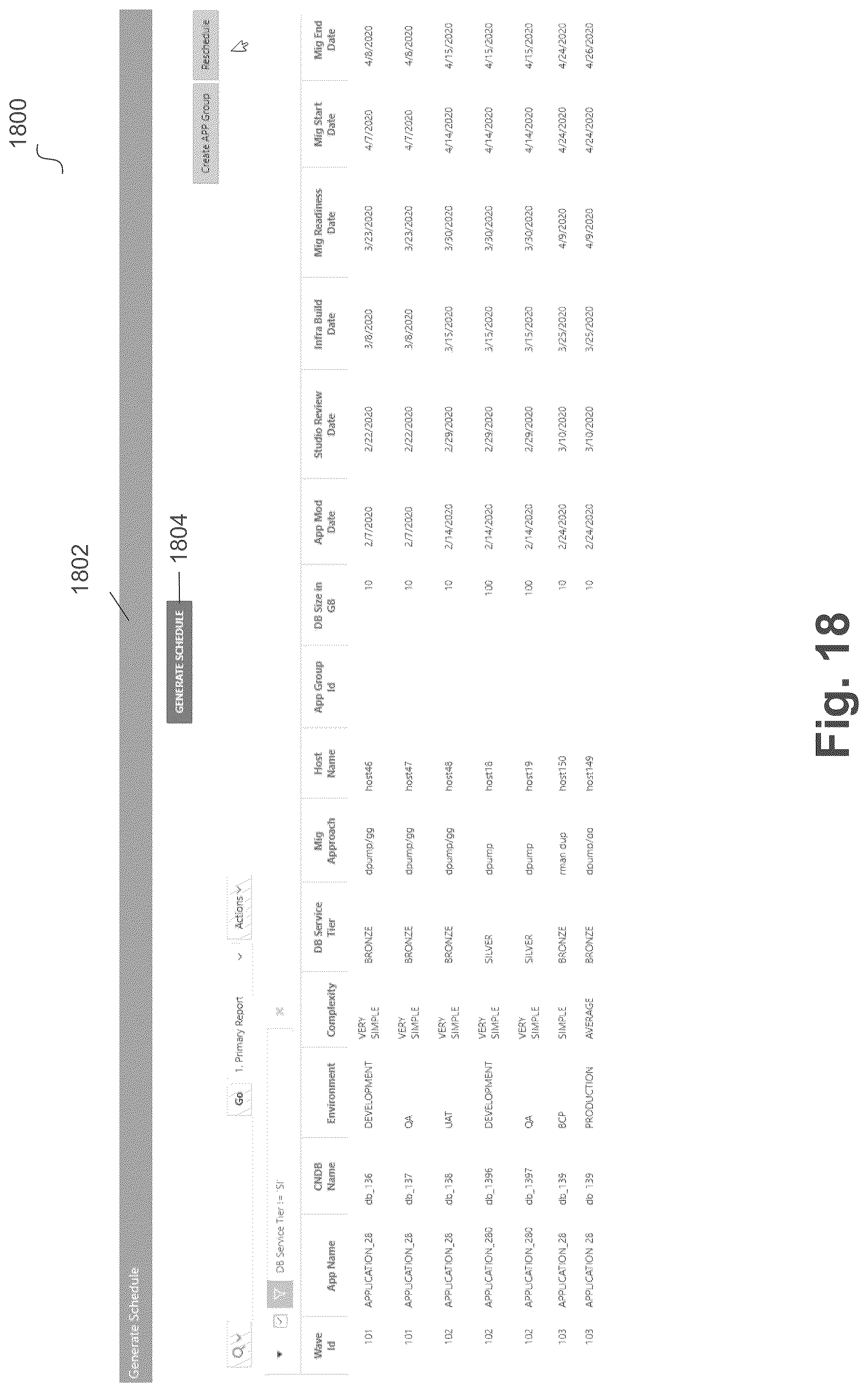 Patent US12099483 Figure 18 – Rules based scheduling and migration of databases using complexity and weight