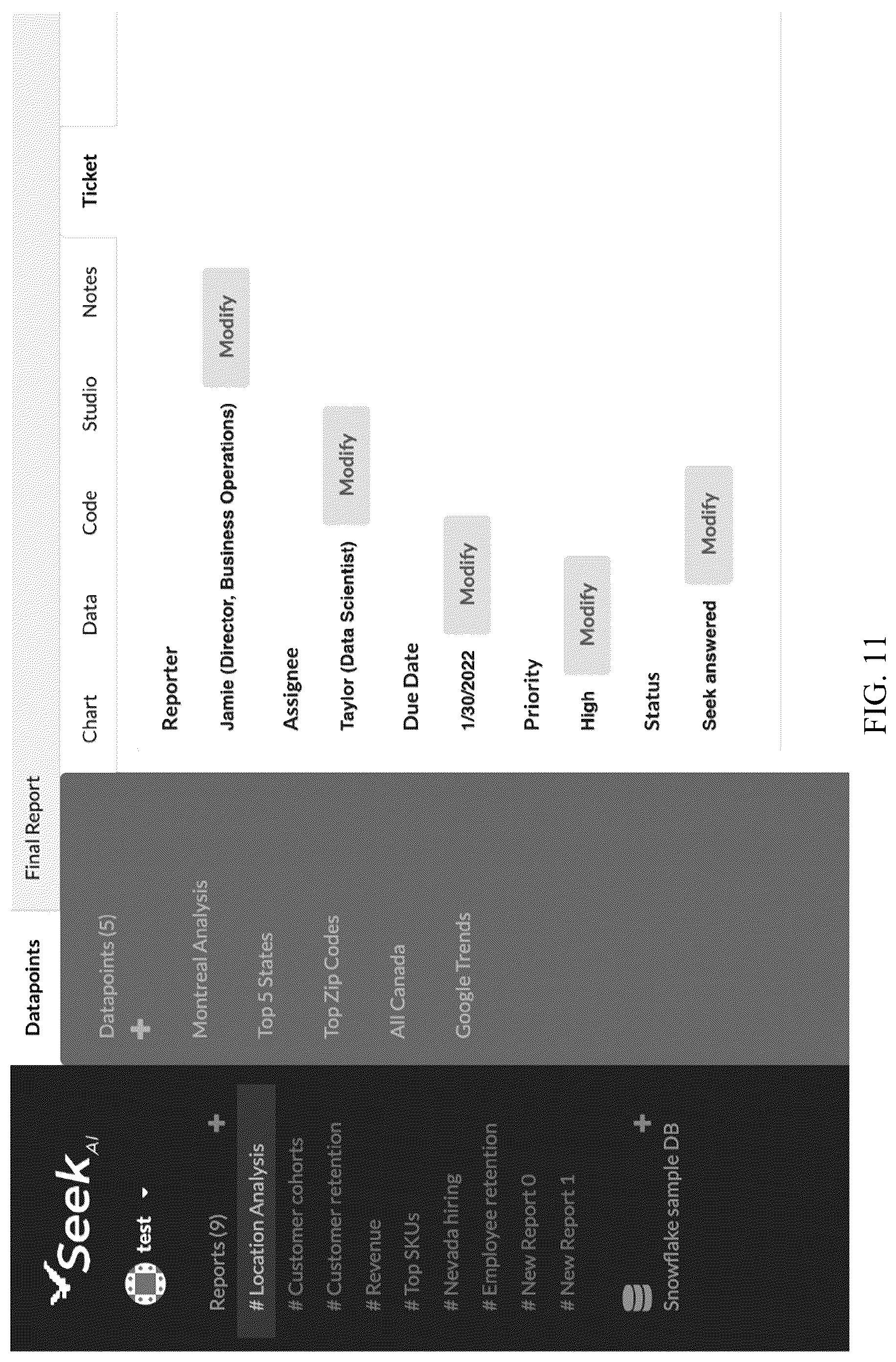 Patent US12099502 Figure 13 – NLP methods and systems for querying data sets