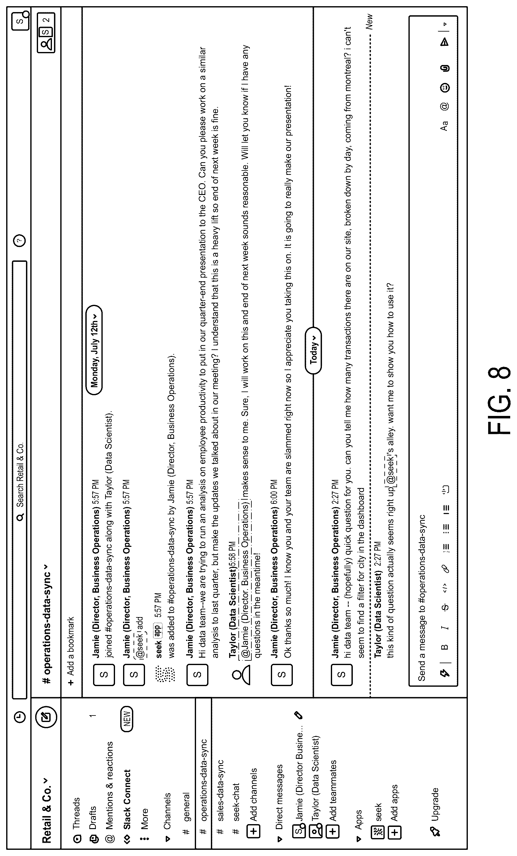 Patent US12099503 Figure 10 – NLP methods and systems for querying data sets
