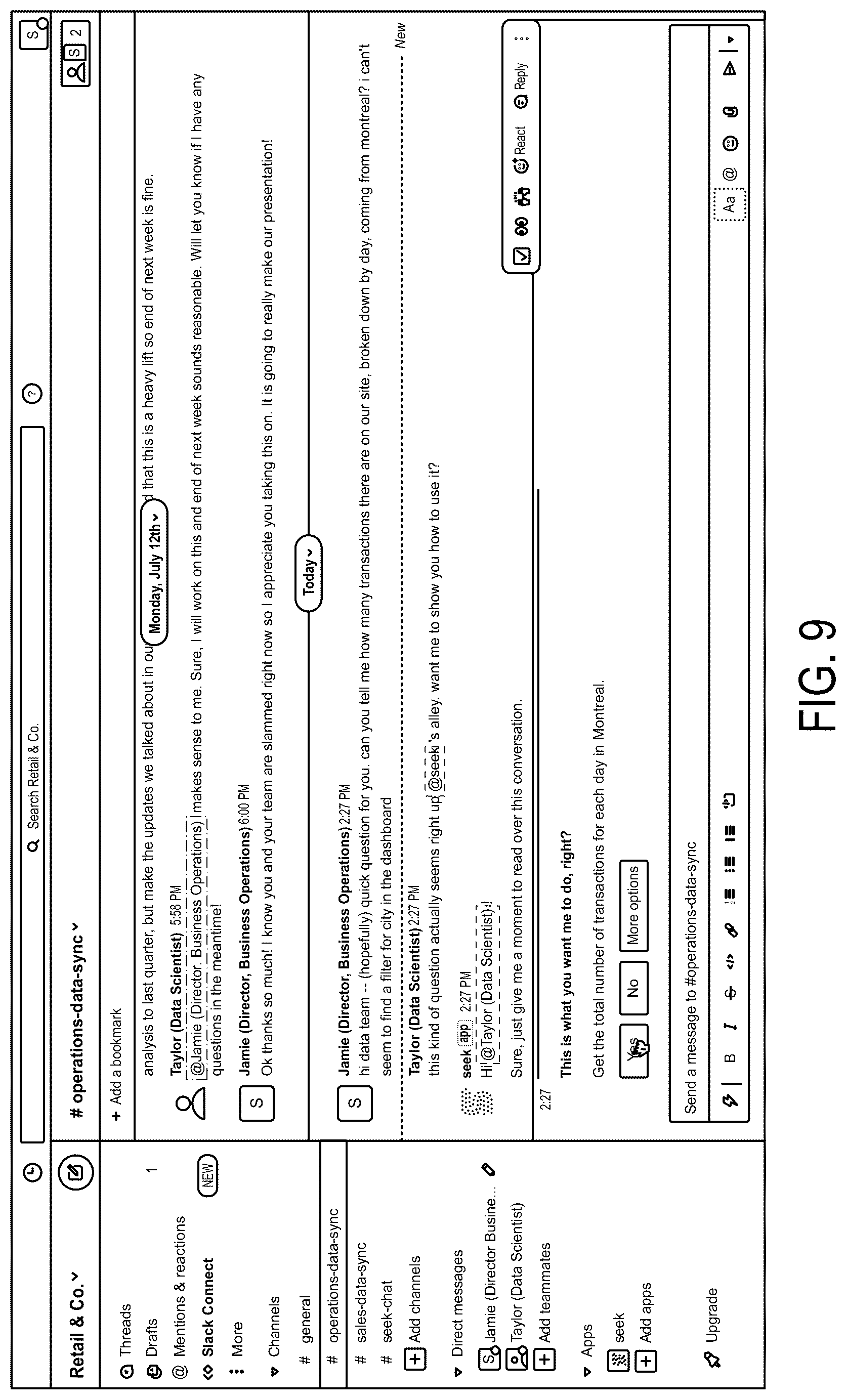 Patent US12099503 Figure 11 – NLP methods and systems for querying data sets