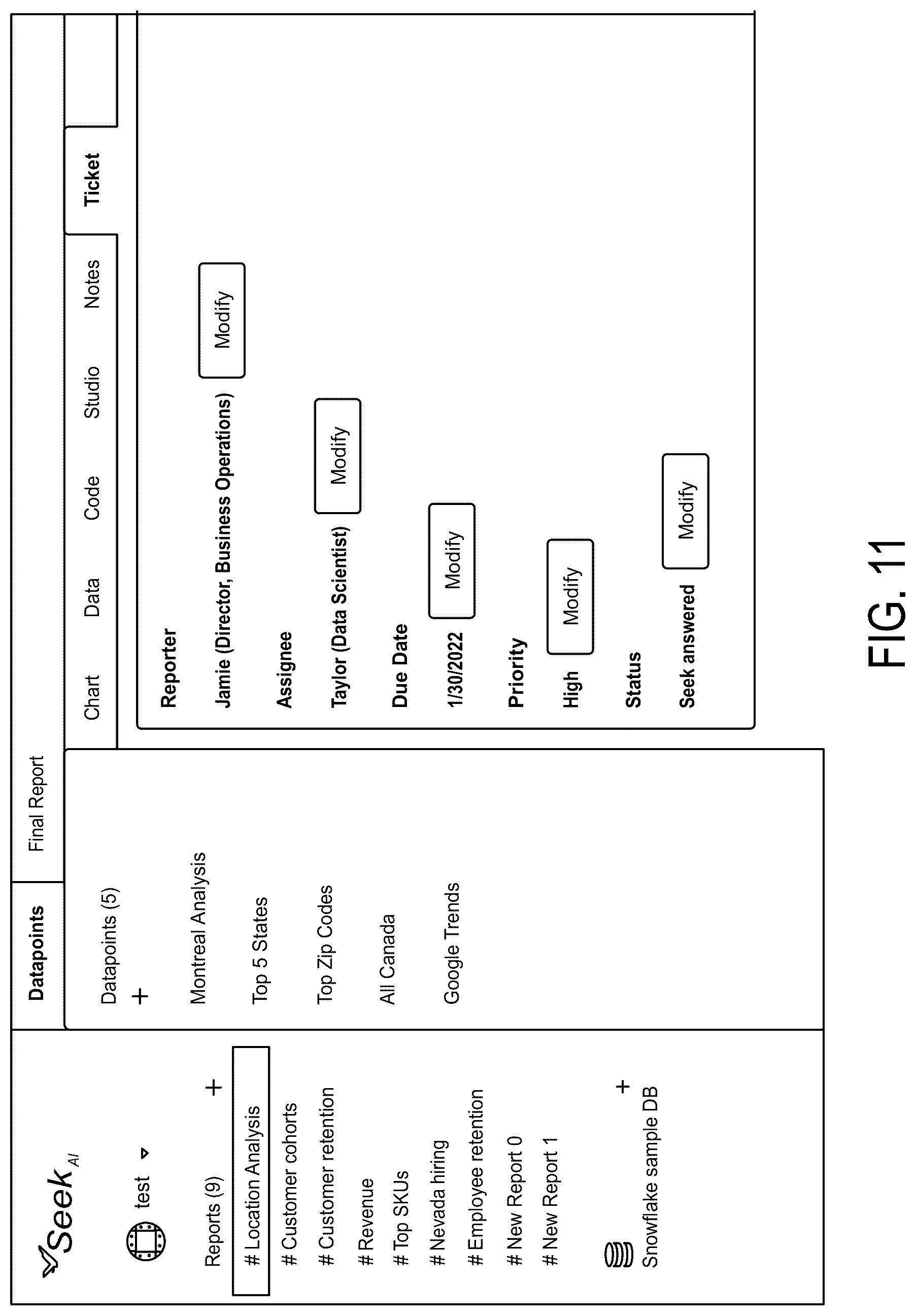 Patent US12099503 Figure 13 – NLP methods and systems for querying data sets
