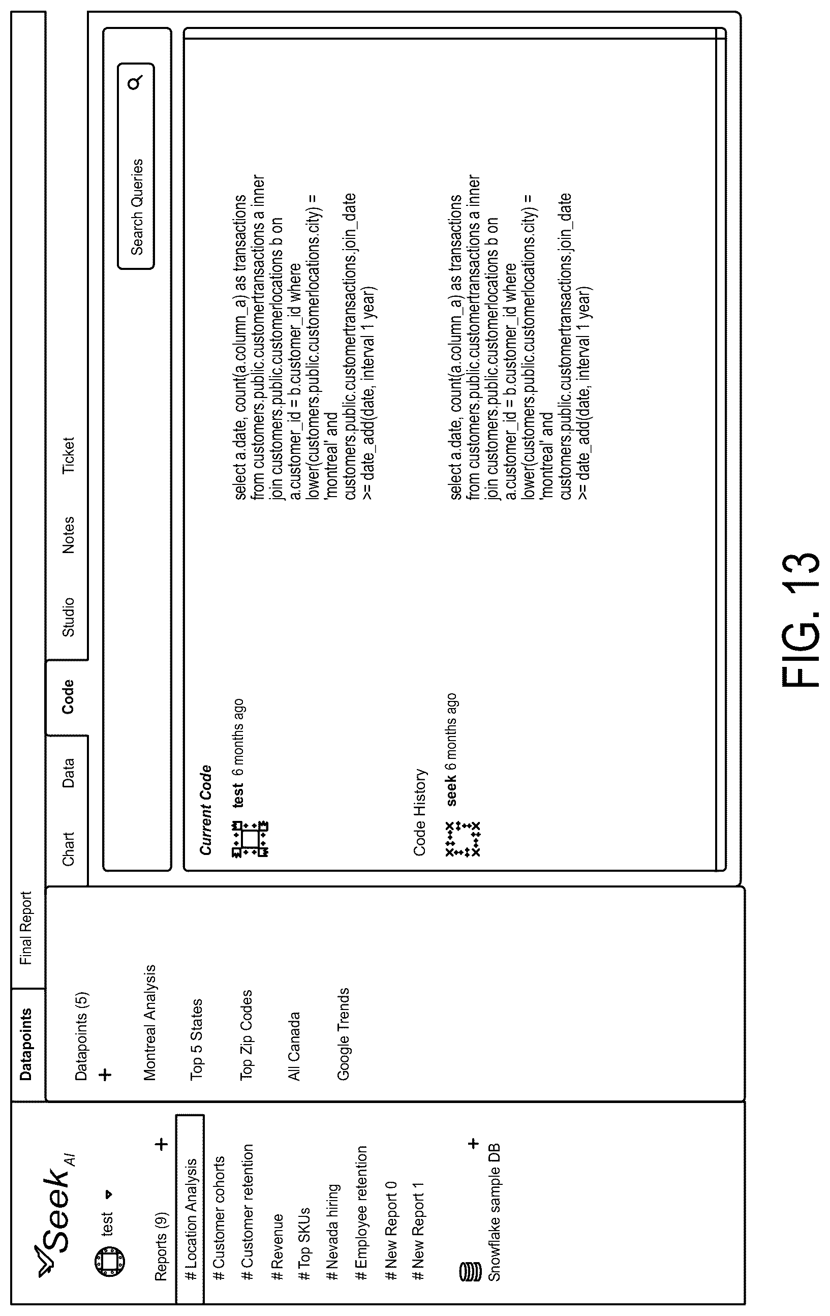 Patent US12099503 Figure 15 – NLP methods and systems for querying data sets