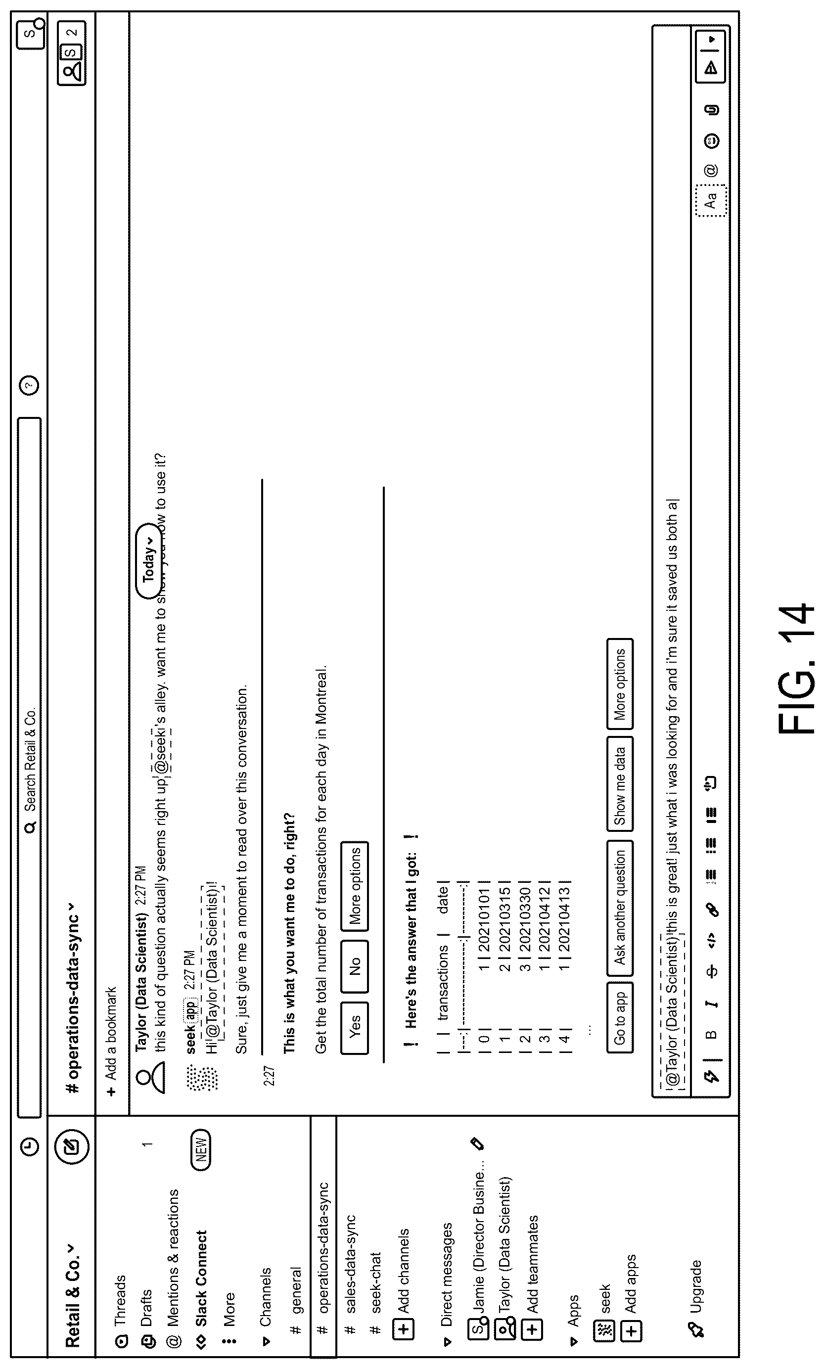 Patent US12099503 Figure 16 – NLP methods and systems for querying data sets