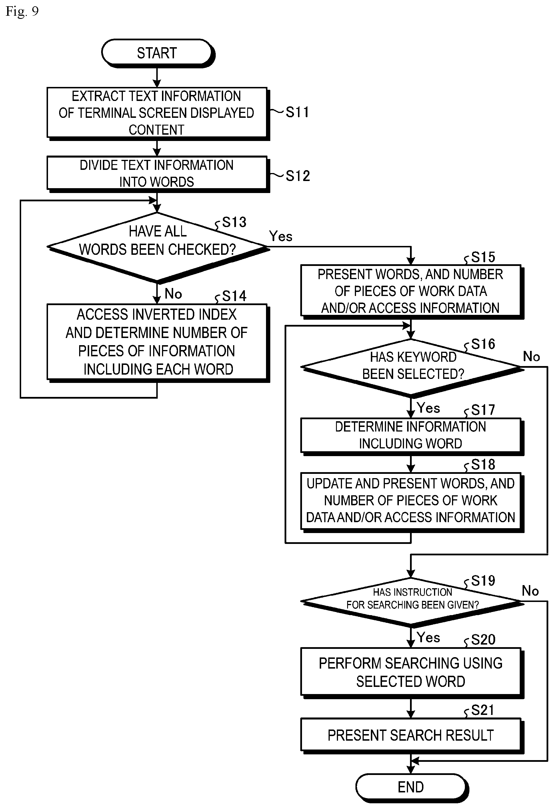 Patent US12099530 Figure 9 – Search using words from user interface