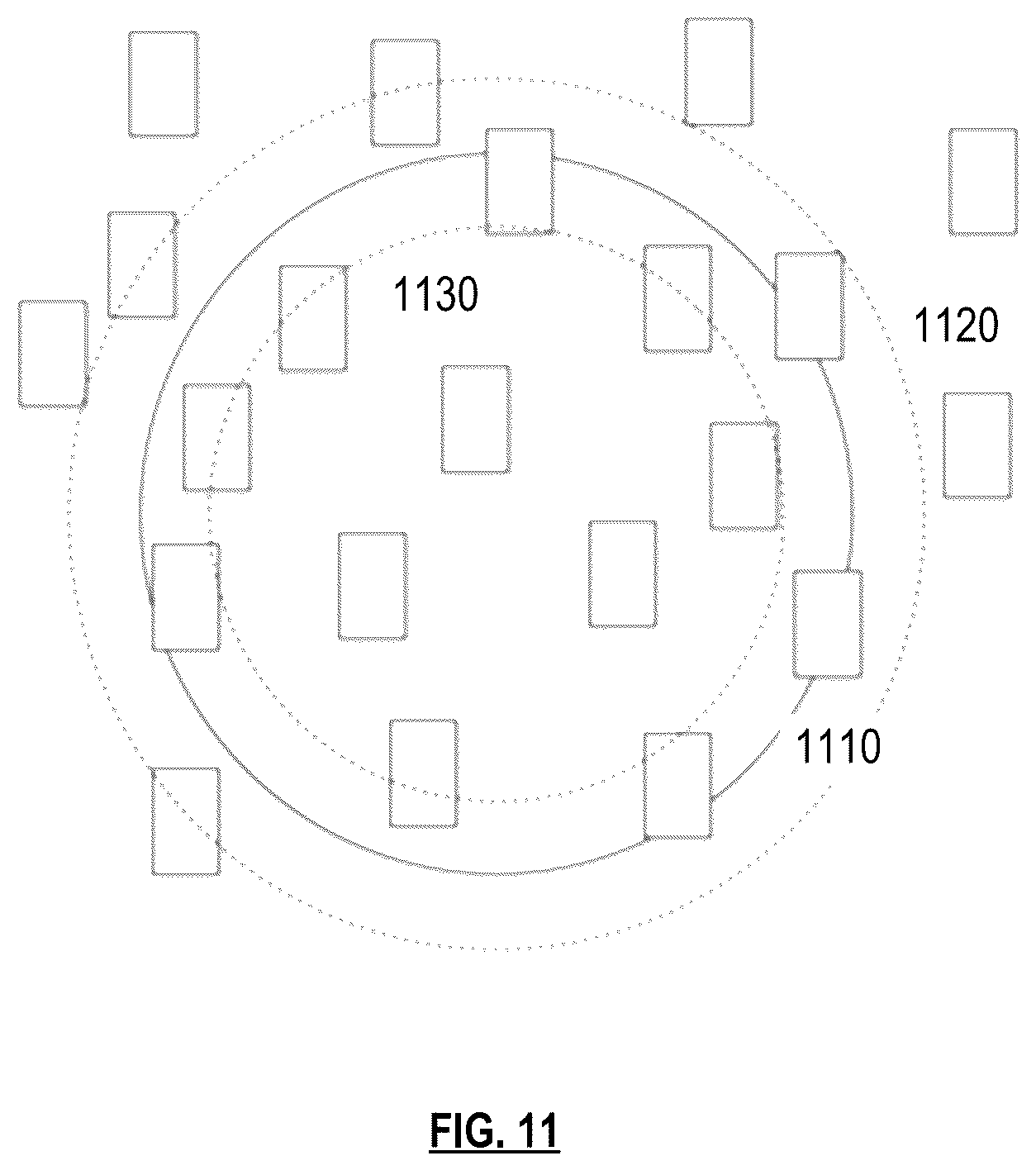 Patent US12099542 Figure 11 – Implementing a graphical user interface to collect information from a user to identify a desired document based on dissimilarity and/or collective closeness to other identified documents