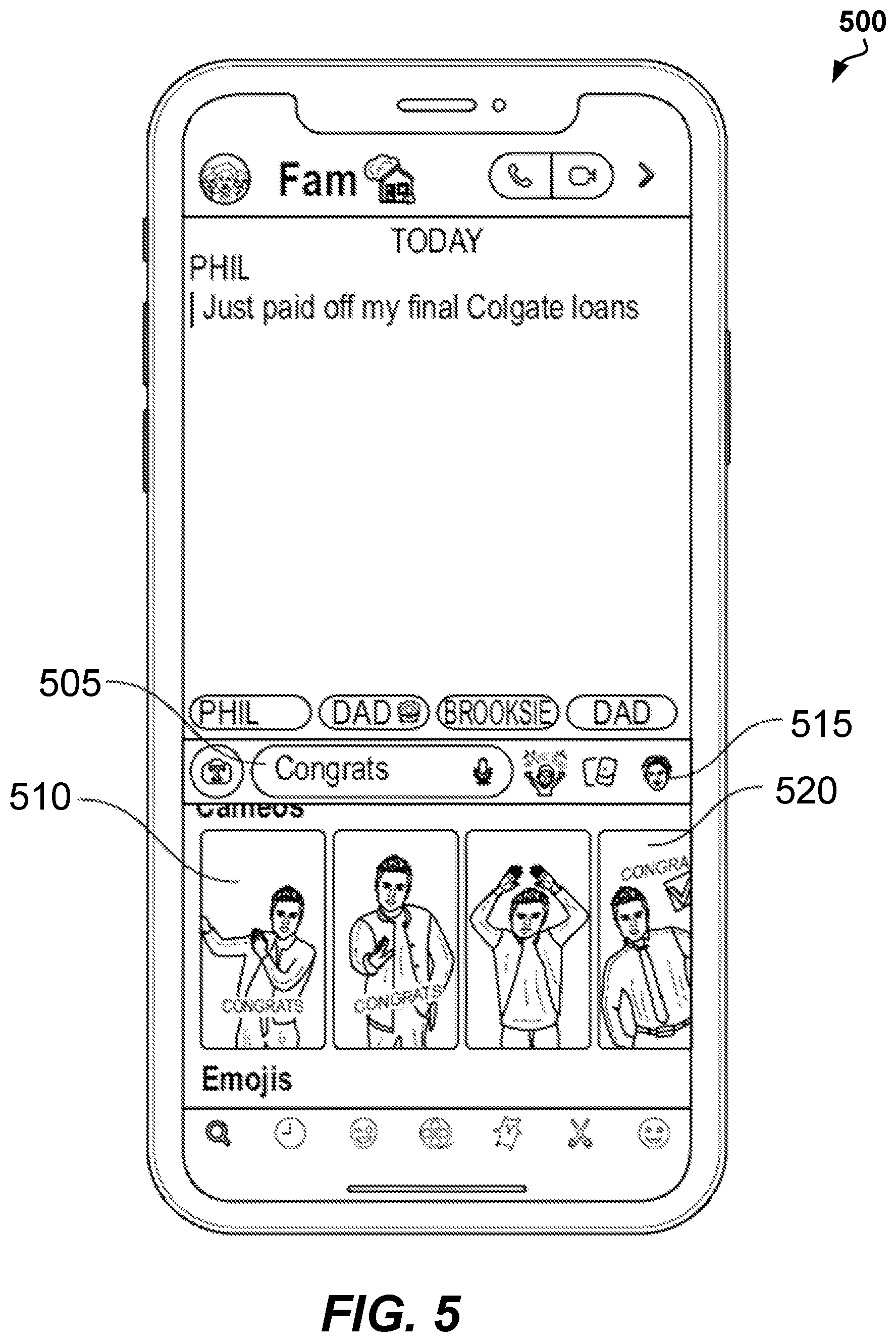 Patent US12099547 Figure 5 – Searching and ranking modifiable videos in multimedia messaging application